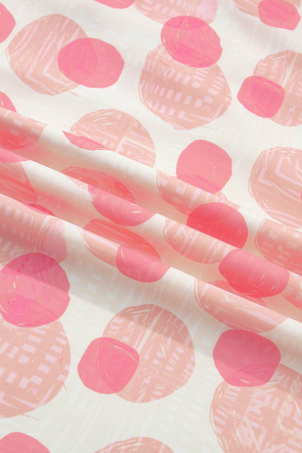 Women's Pink Polka Dot Ruffle Short Sleeve Zip-Up Maxi Dress at LivelyLooks