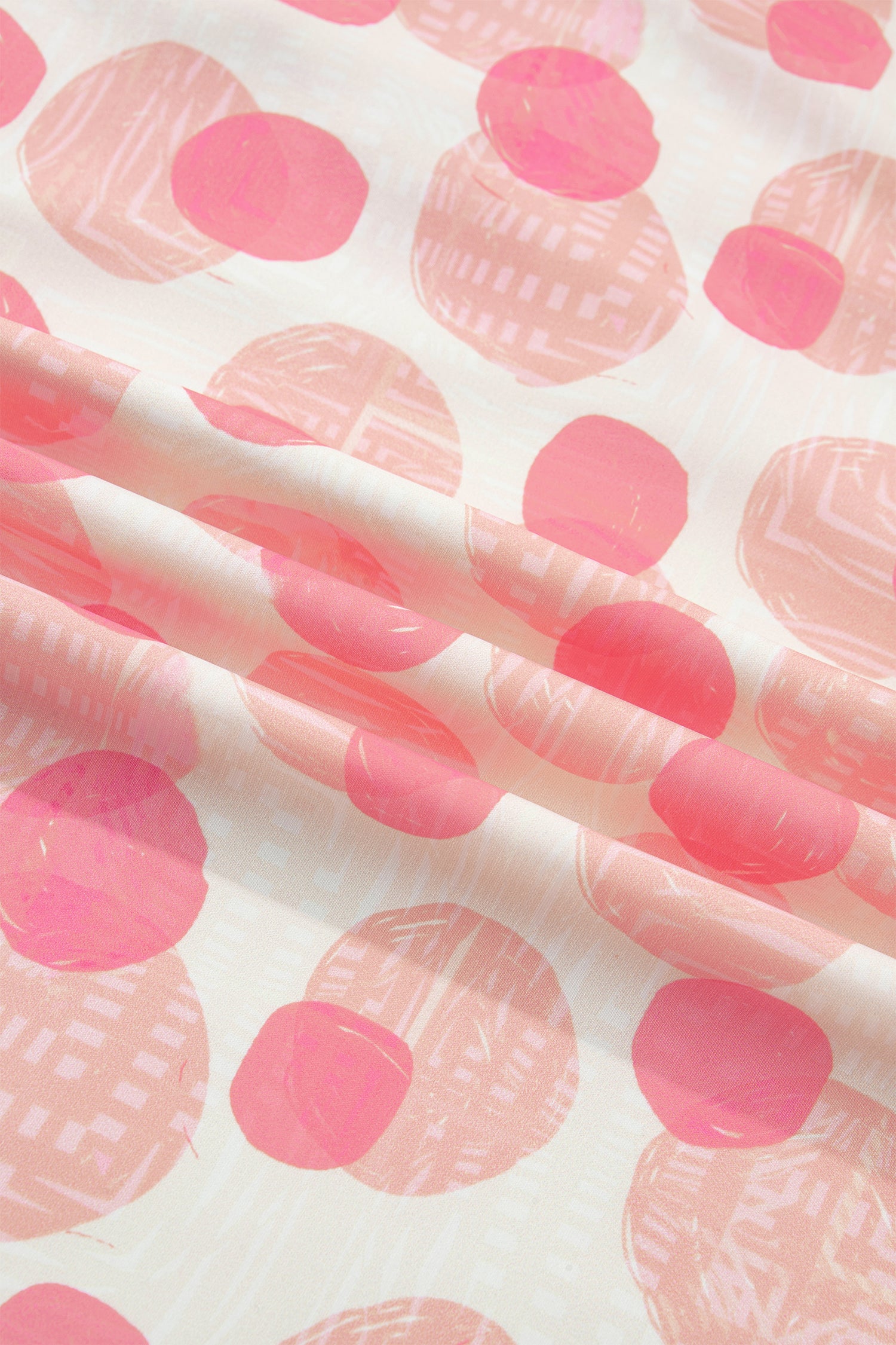 Women's Pink Polka Dot Ruffle Short Sleeve Zip-Up Maxi Dress at LivelyLooks