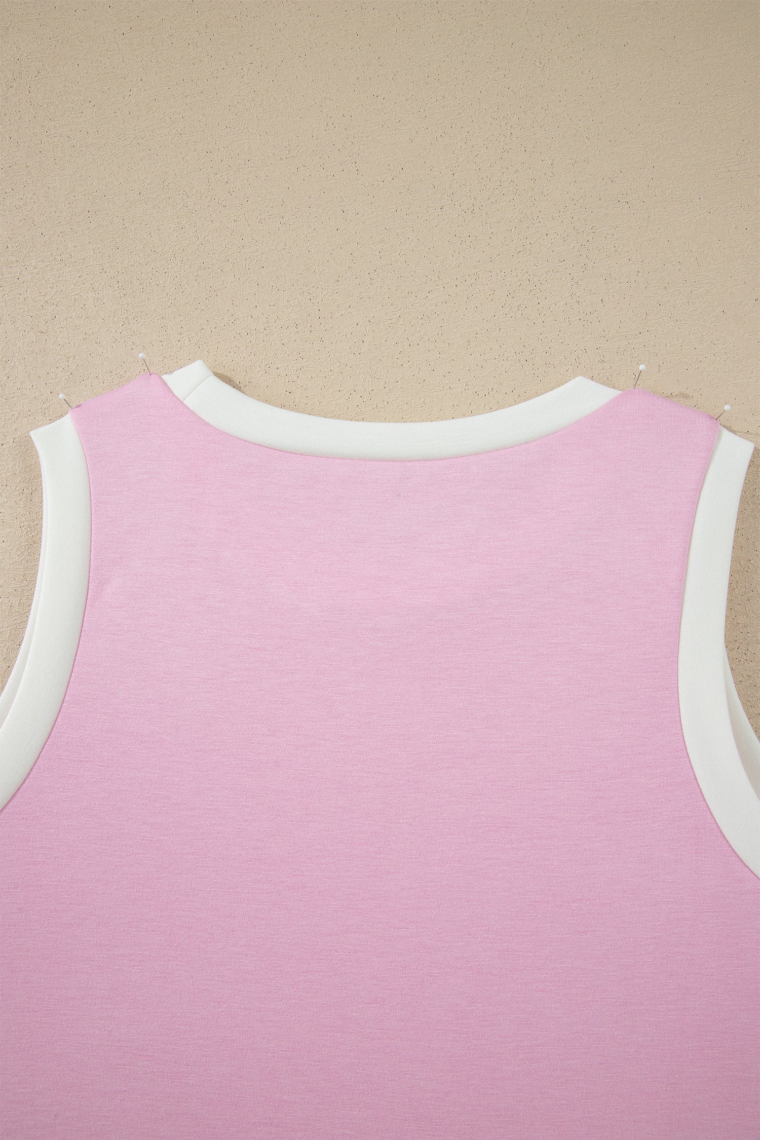 Colourblock Trim Cropped Tank & Wide Leg Trousers Set | Pink & Sky Blue | Sizes 8-22