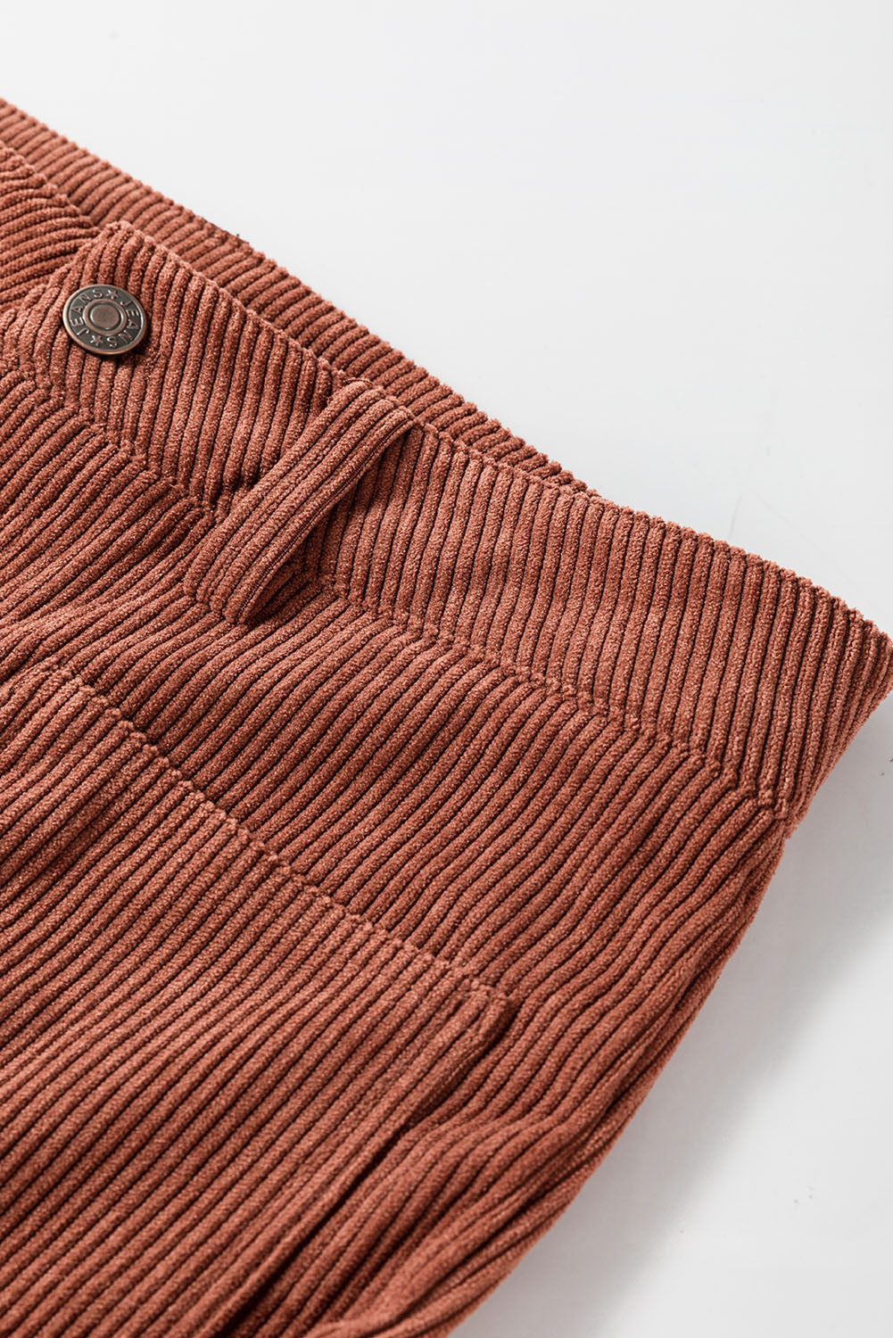 Women's Women's High Waist Corduroy Trousers Square Pockets Green/Brown at LivelyLooks