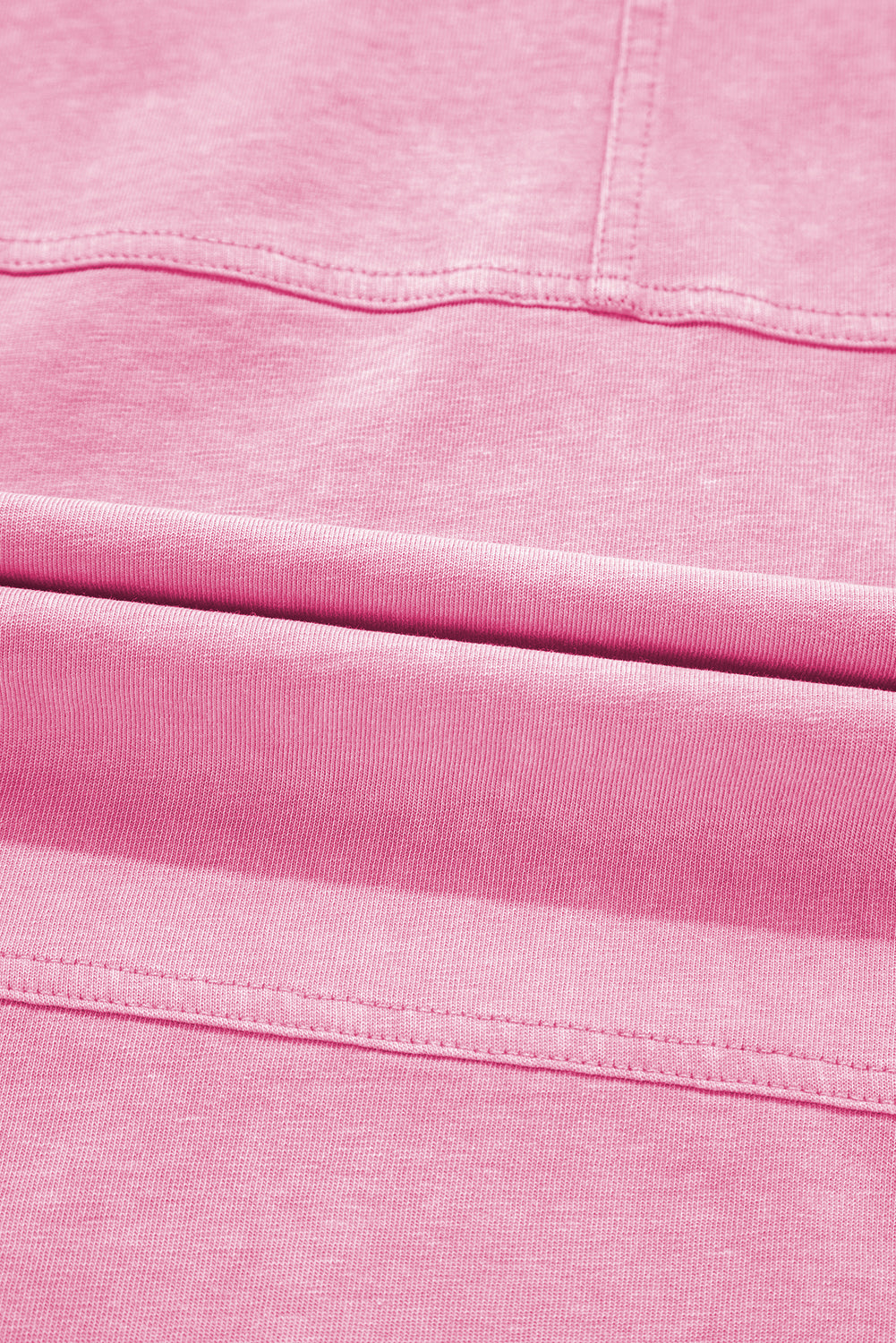 Women's Pink Mineral Wash Exposed Seam Drawstring Elastic Waistband Wide Leg Cargo Trousers at LivelyLooks