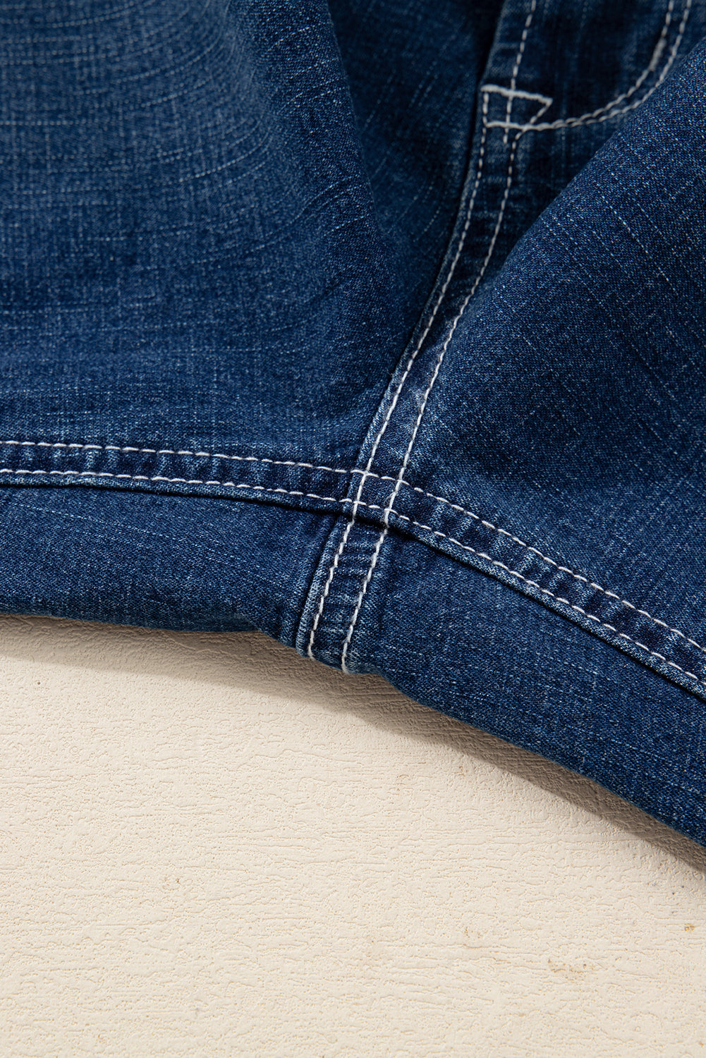 Sail Blue Loose Cuffed Jeans Stitched Waist Detail Women UK 4-16
