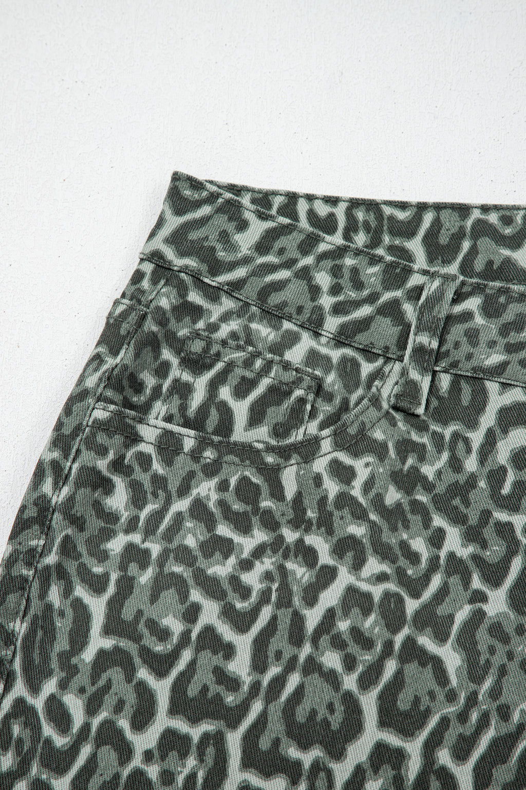 Women's Leopard Print Wide Leg High Waist Jeans | Brown, Grey, Blue & Pink at LivelyLooks