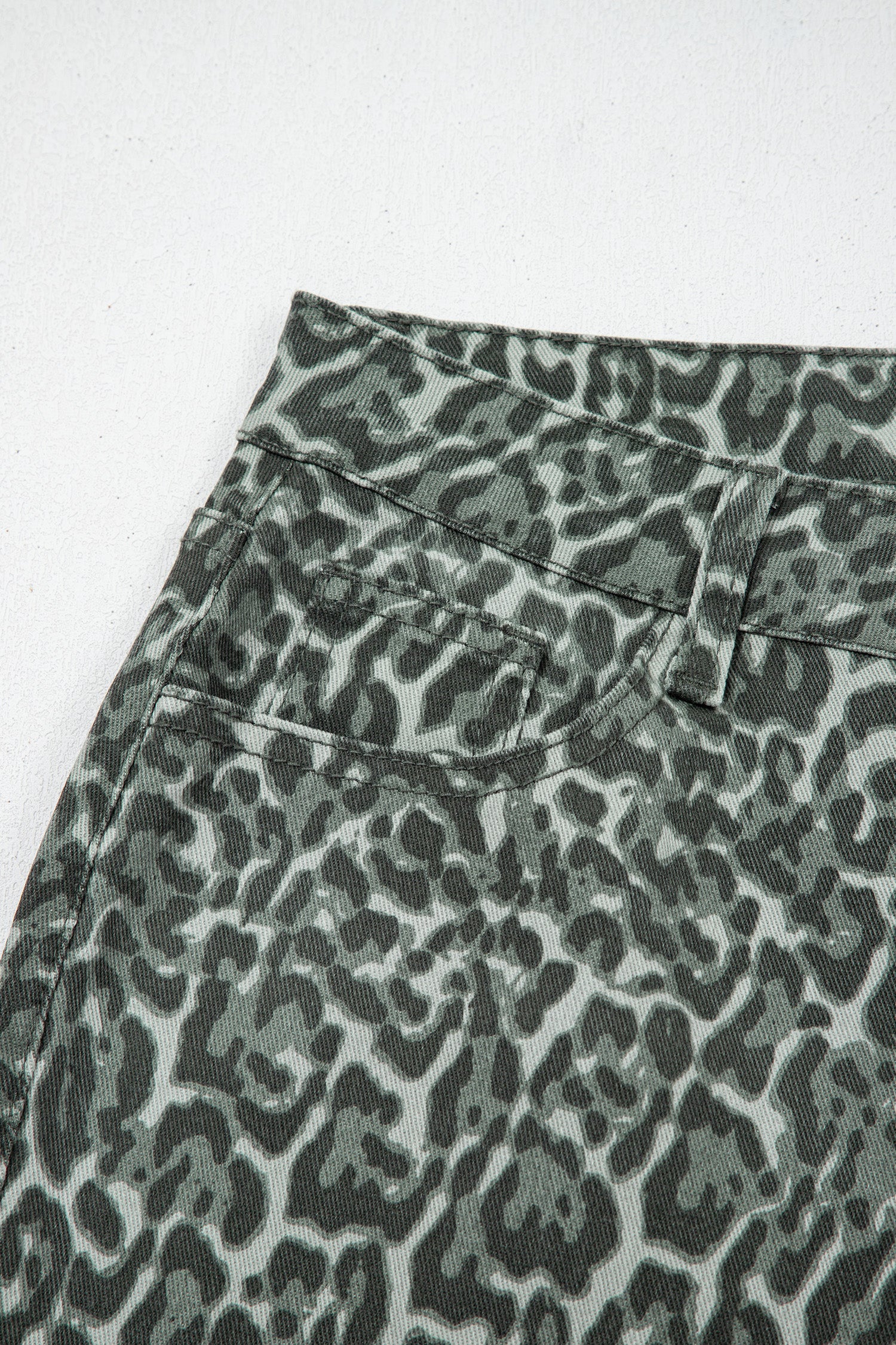 Women's Leopard Print Wide Leg High Waist Jeans | Brown, Grey, Blue & Pink at LivelyLooks