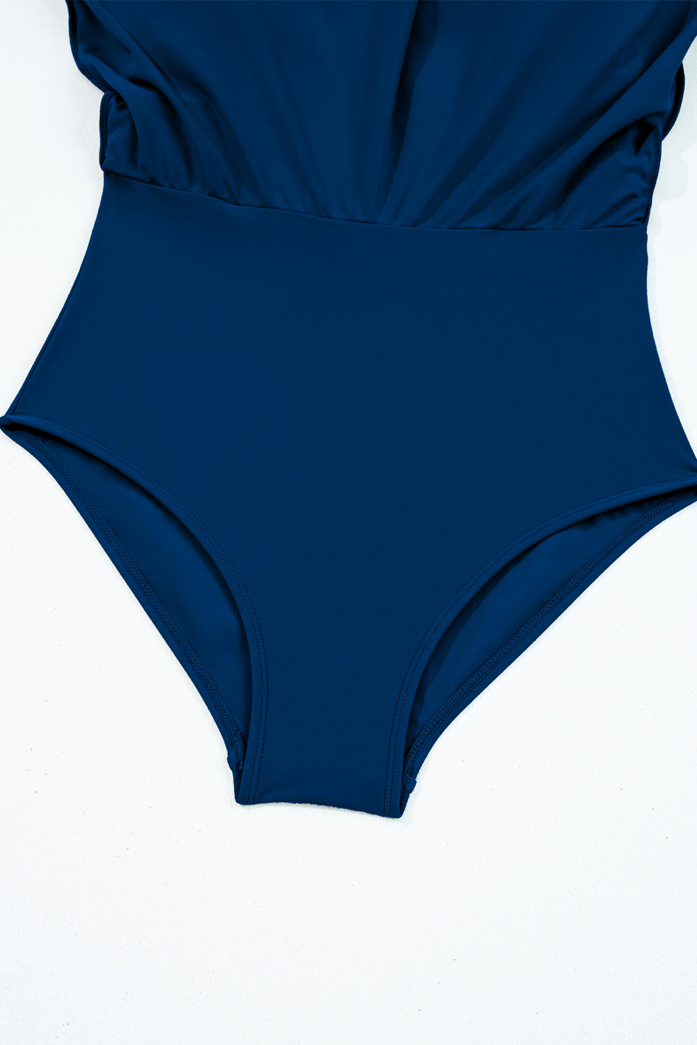 Women's Women Stripe Patchwork Crossed Straps A-Line One Piece Swim Dress Blue Navy S-2XL at LivelyLooks