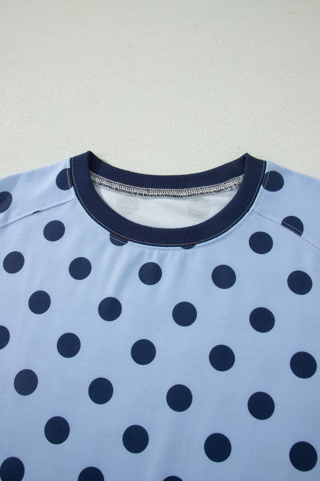 LivelyLooks Pink Color Block Trim Polka Dot Casual Tee women's fashion