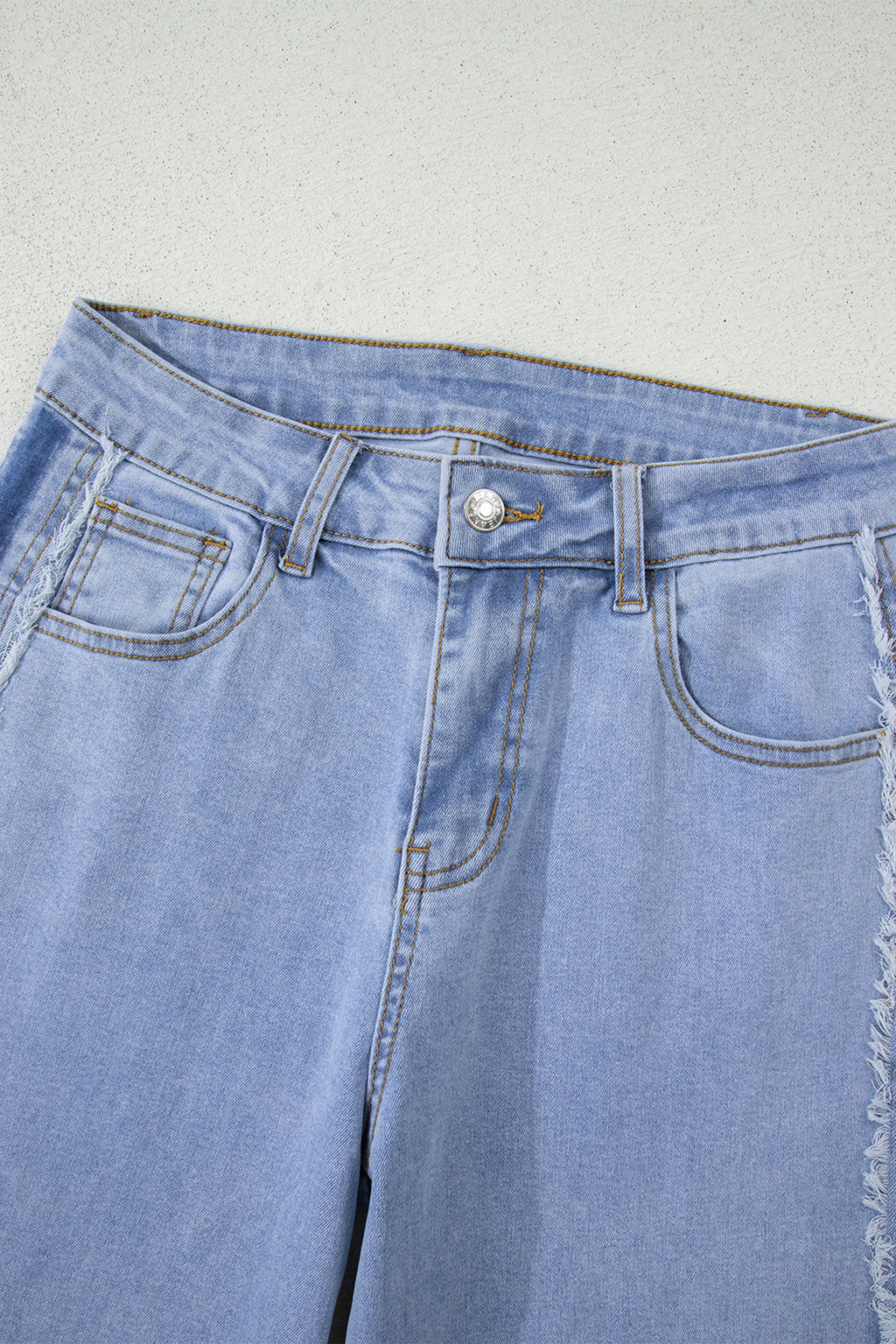 Women's Women's Patchwork Shift Jeans Contrast Stripe Frayed Side Panel Sizes 4-16 at LivelyLooks