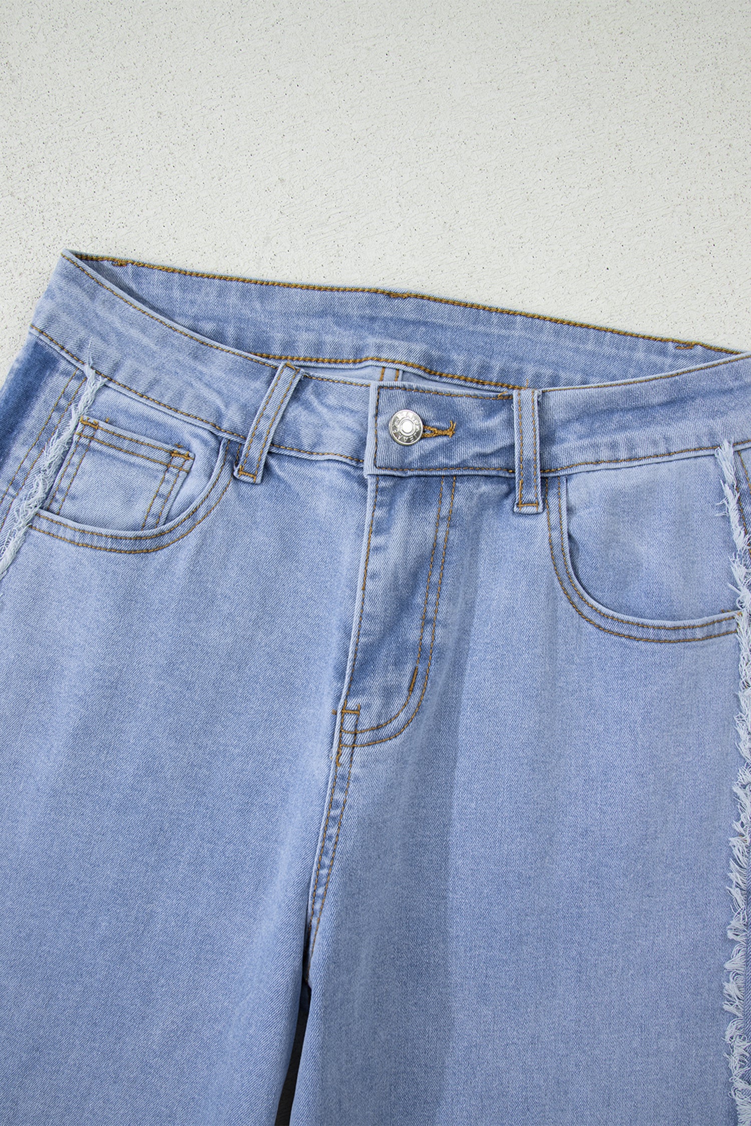 Women's Women's Patchwork Shift Jeans Contrast Stripe Frayed Side Panel Sizes 4-16 at LivelyLooks