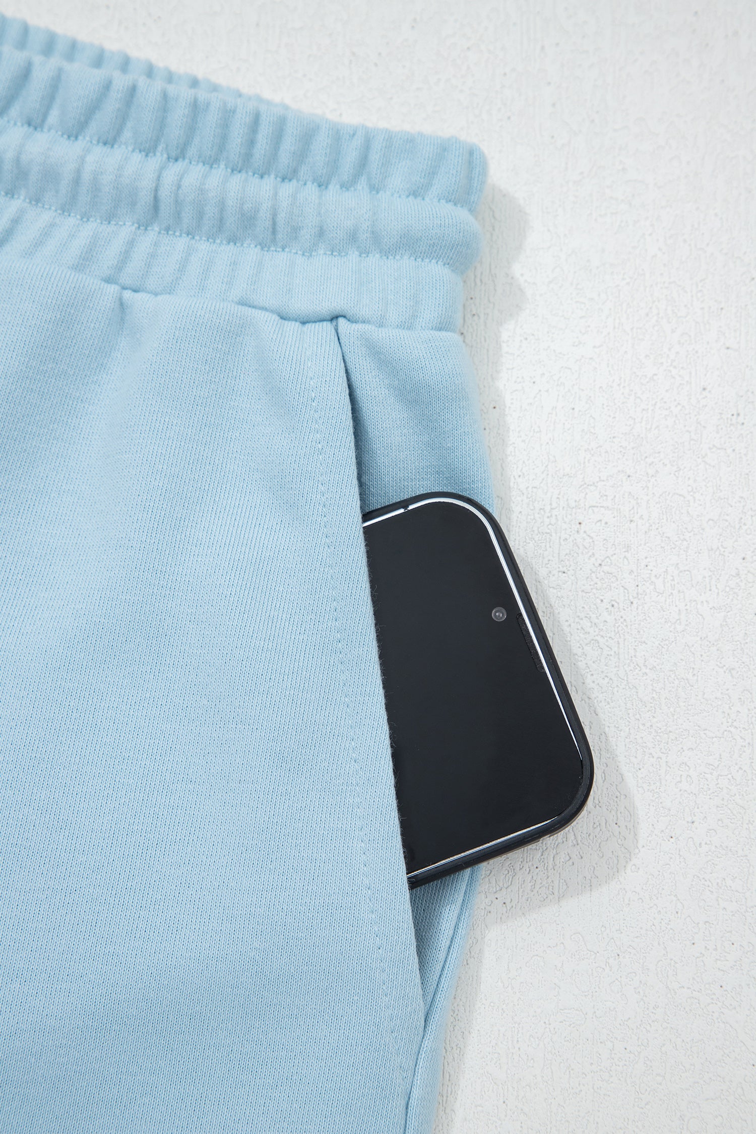 Loose Tee Drawstring Shorts Co-ord Set Mist Blue Sea Green S-XL