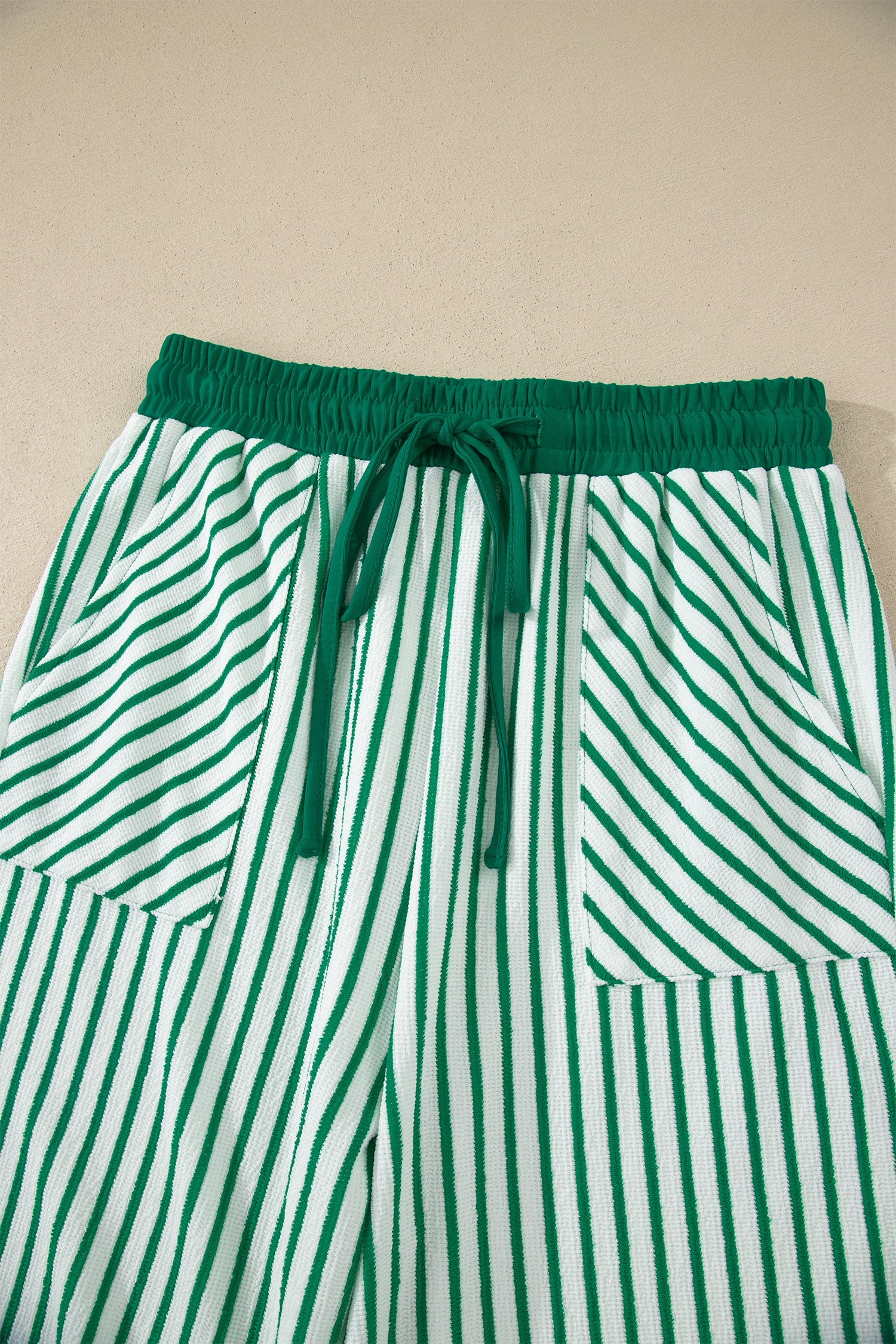 Stripe Crew Neck Tee & Drawstring Cropped Trousers Set | 4 Colours | Sizes 8-22