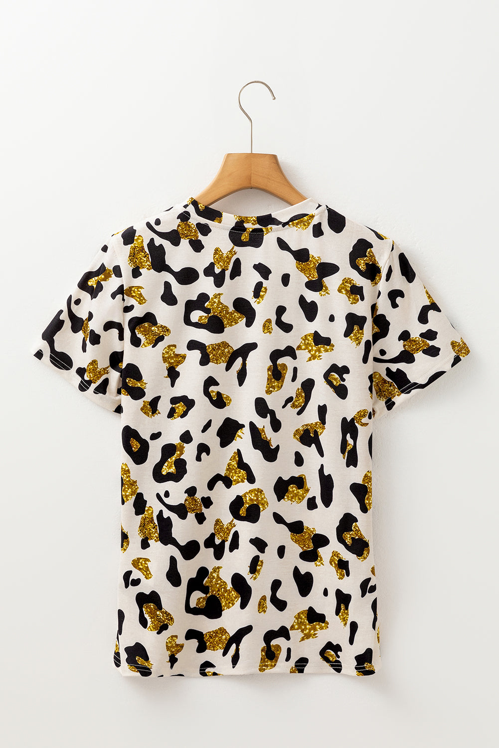 LivelyLooks Leopard Print Round Neck Casual T-Shirt women's fashion