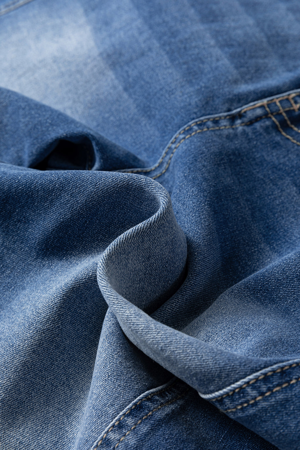 Shop Blue 4-Button Front Tapered Casual Loose Fit Jeans UK 8-20 at LivelyLooks
