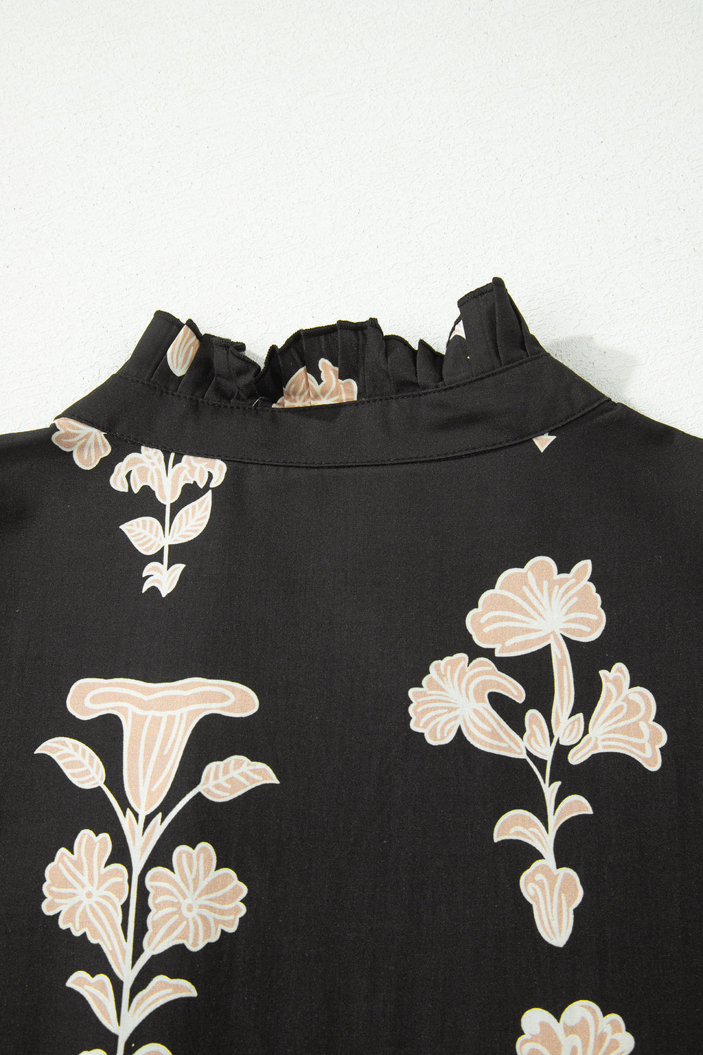 Black & Green Frilled V Neck Puff Sleeve Floral Mini Dress S-XL