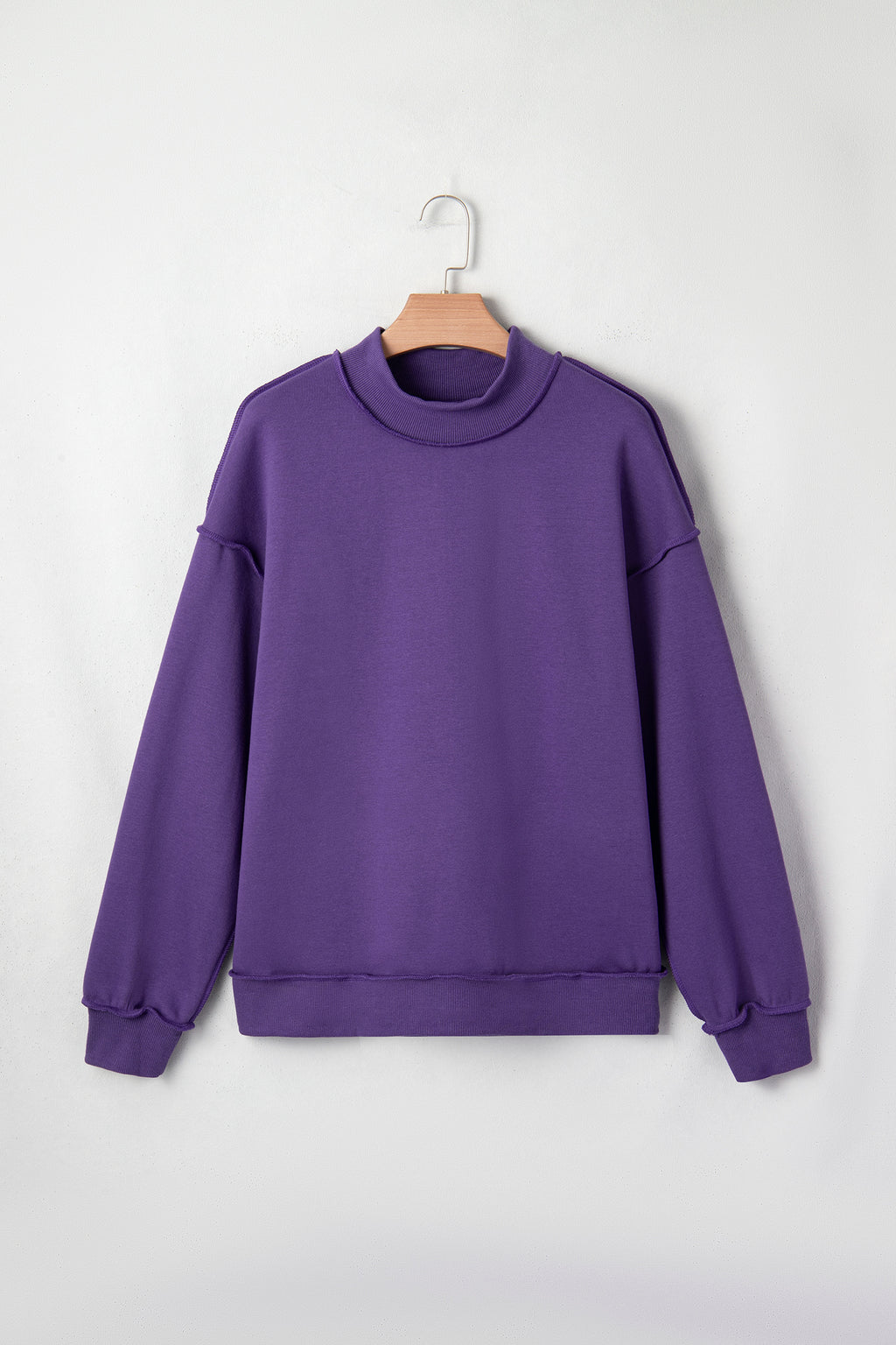 Carrot Oversized Reversible Sweatshirt Drop Shoulder Mock Neck Women S-XL