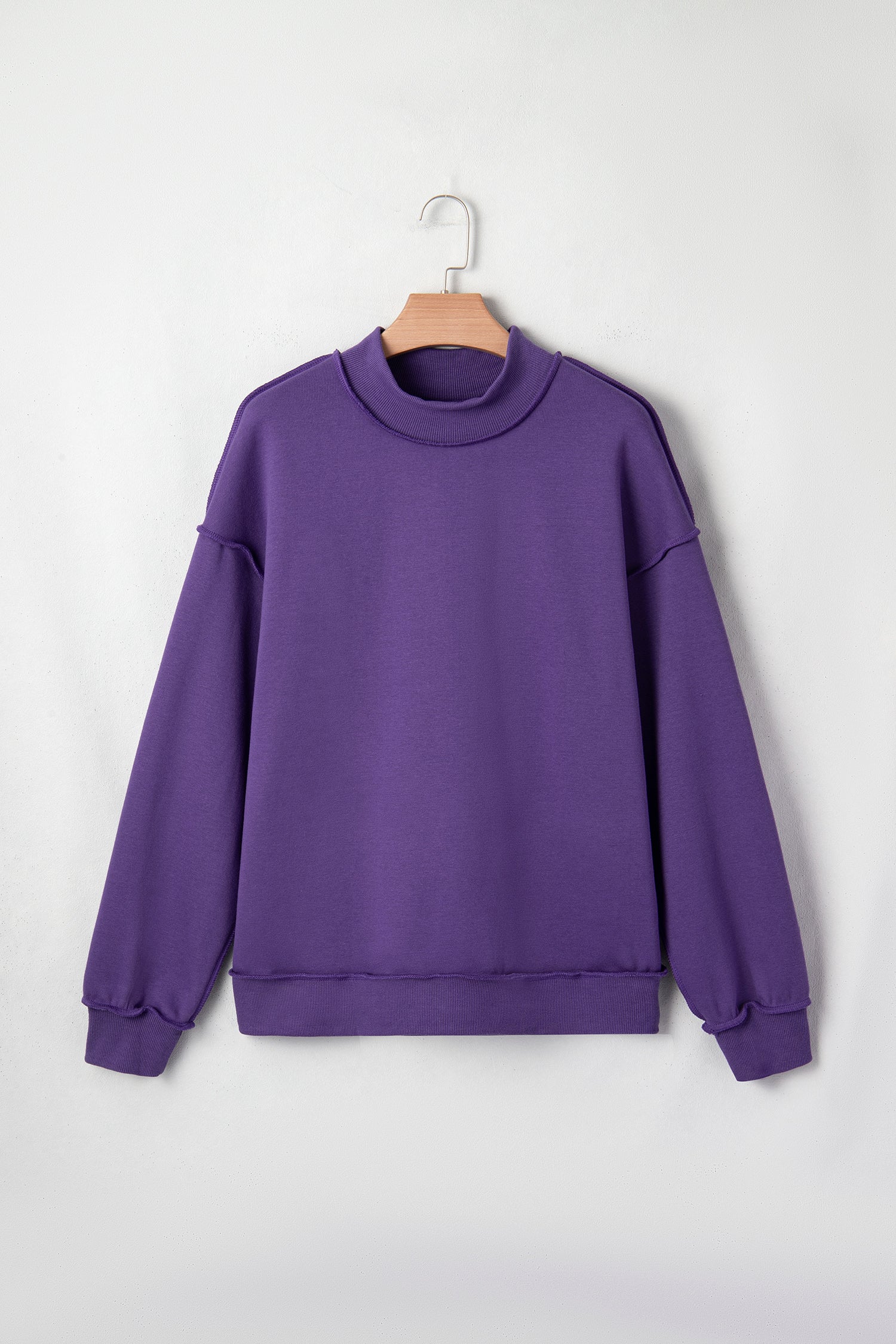 Carrot Oversized Reversible Sweatshirt Drop Shoulder Mock Neck Women S-XL