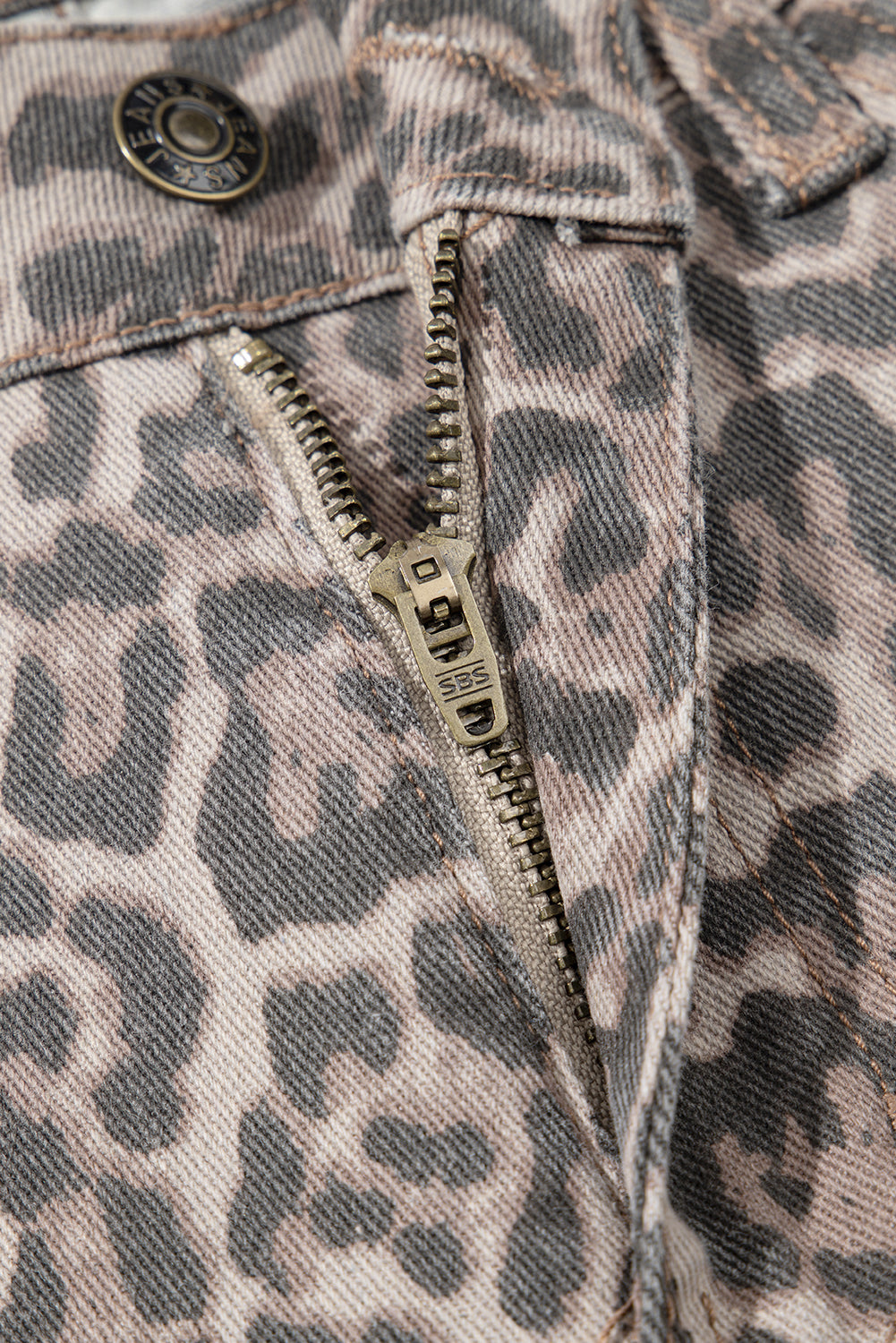 Leopard Print Wide Leg High Waist Jeans | Brown, Grey, Blue & Pink