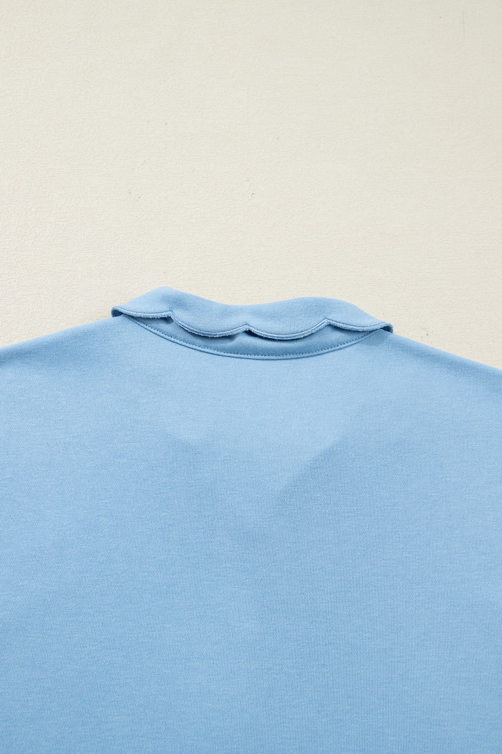 Women's Polo Collar Snap Button Scallop Hem Mini Dress | Beau Blue & Sea Green | UK 8-22 at LivelyLooks