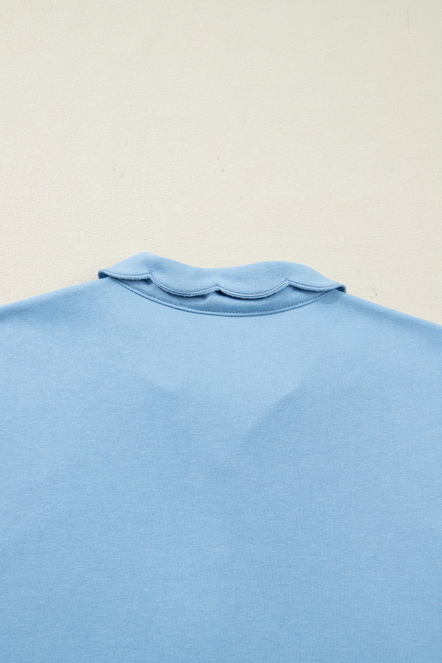 Women's Polo Collar Snap Button Scallop Hem Mini Dress | Beau Blue & Sea Green | UK 8-22 at LivelyLooks