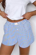 Shop Gingham Print High Waist Casual Shorts S-2XL at LivelyLooks