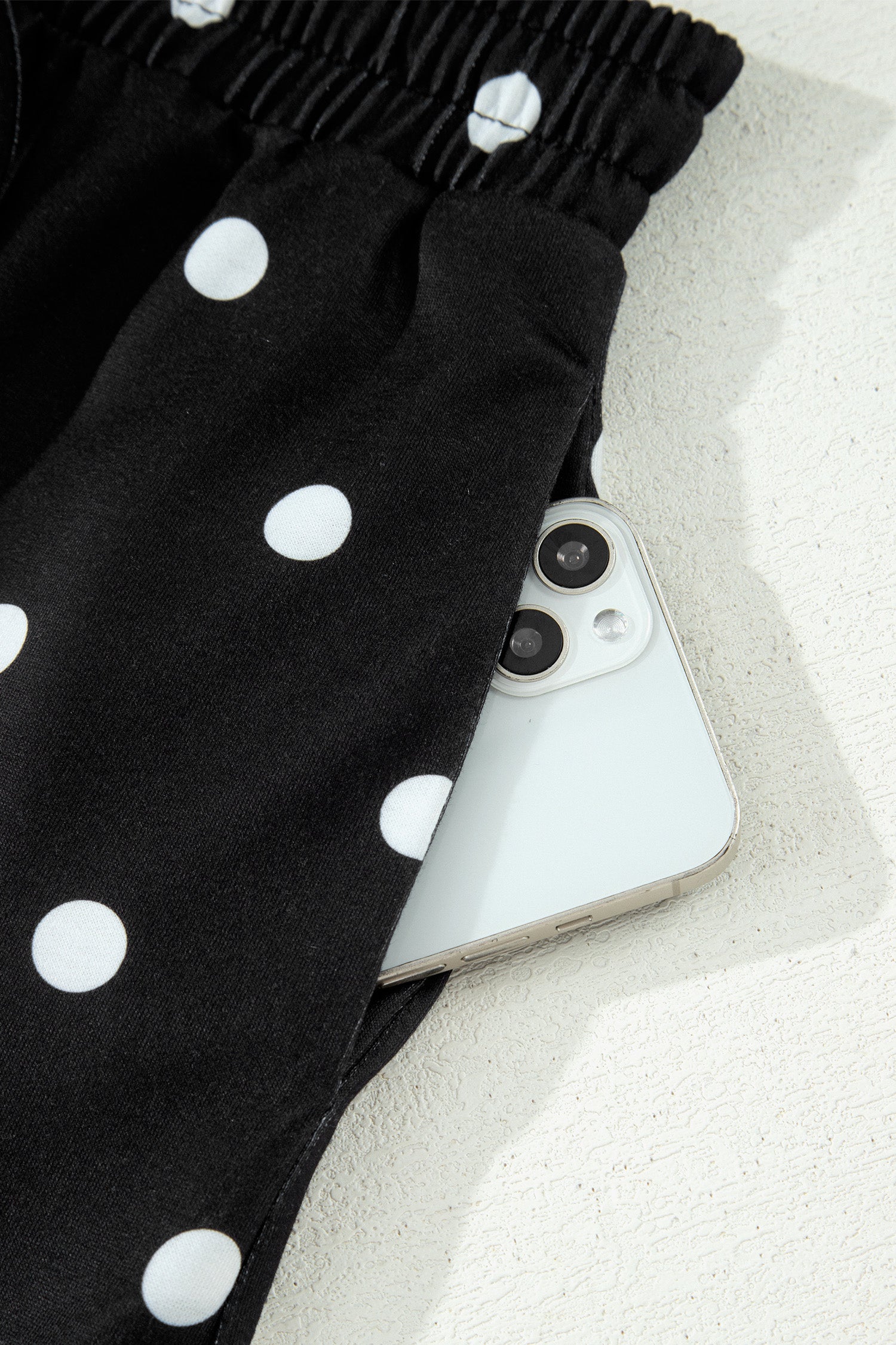 LivelyLooks White Polka Dot Exposed Seam Loose Tee & Drawstring Shorts Set S-XL women's fashion