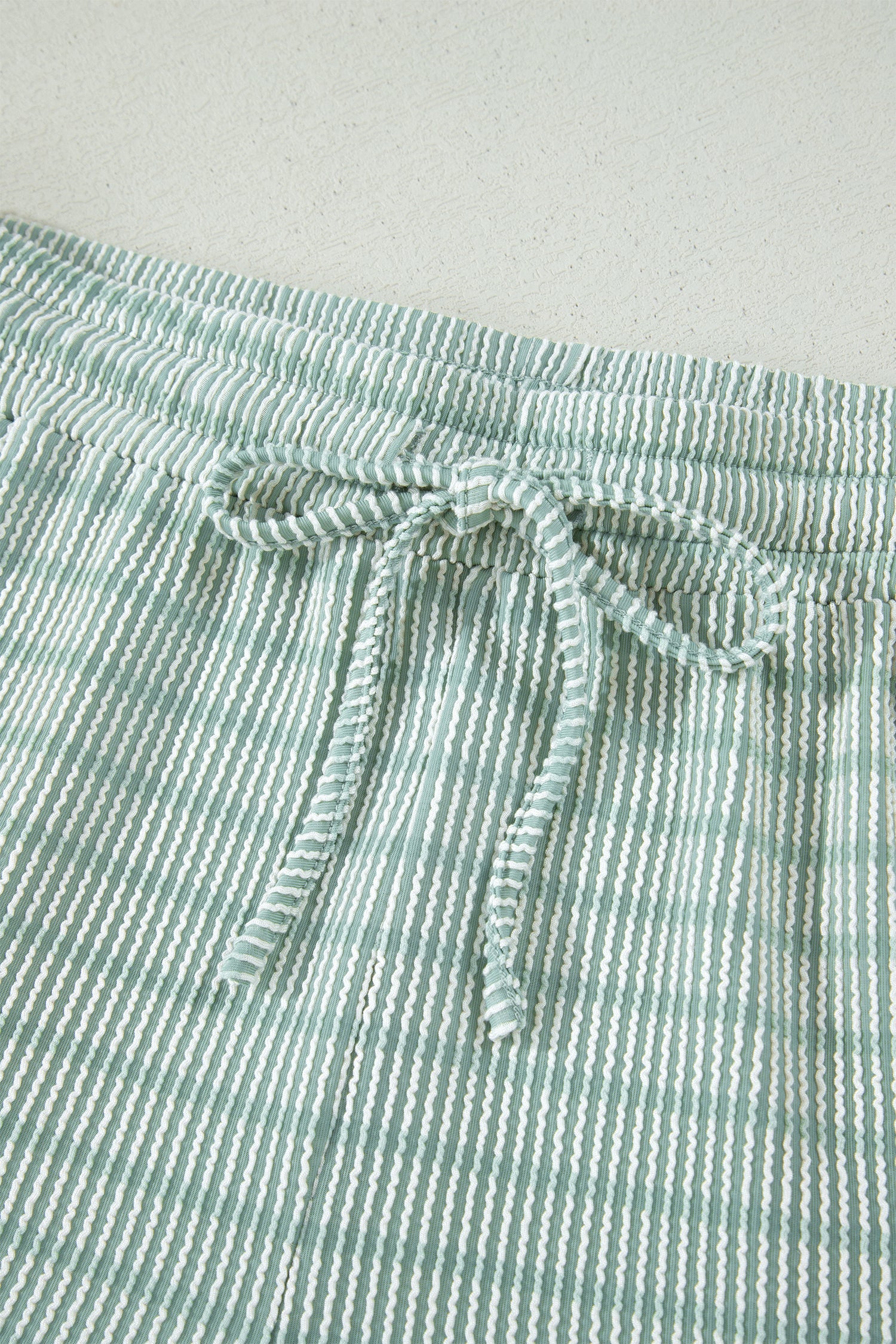 LivelyLooks Stripe Raised Rib Tee & Drawstring Shorts Set Women's S-XL women's fashion