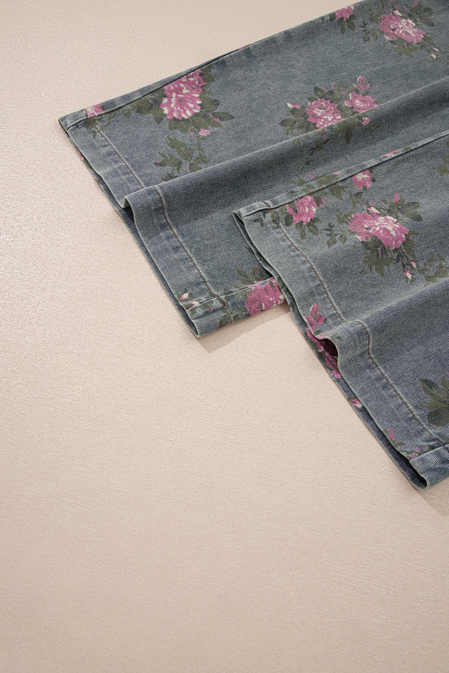 LivelyLooks Floral Print Pleated High Waist Wide Leg Denim Jumpsuit | S-XL women's fashion