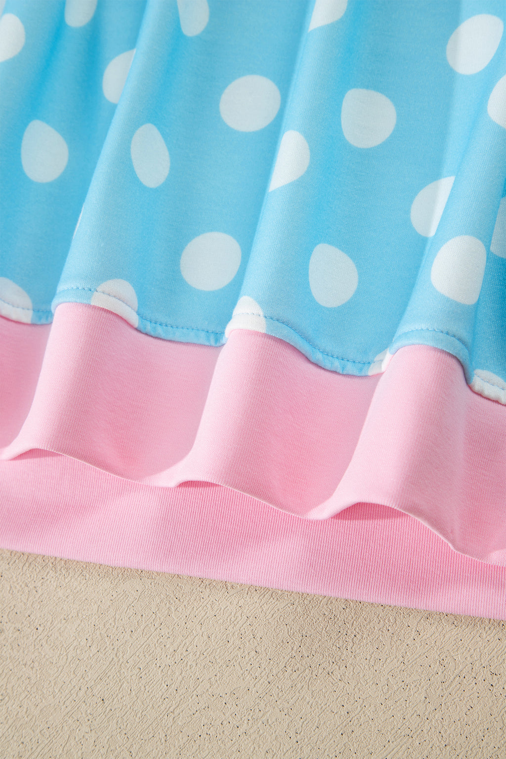Sky Blue Polka Dot Short Sleeve Top & Wide Leg Trouser Set