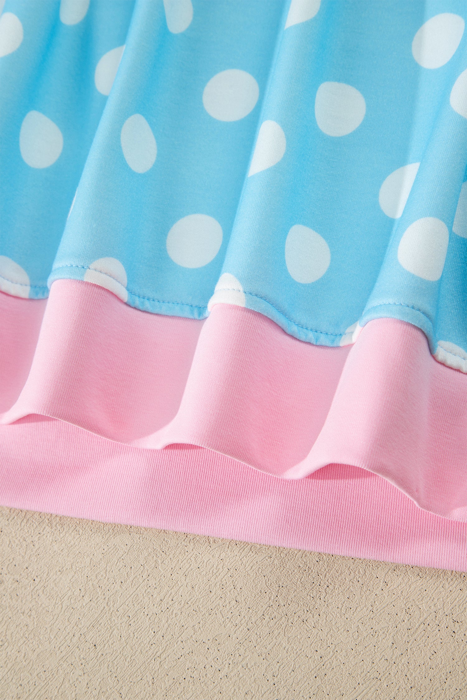 Sky Blue Polka Dot Short Sleeve Top & Wide Leg Trouser Set
