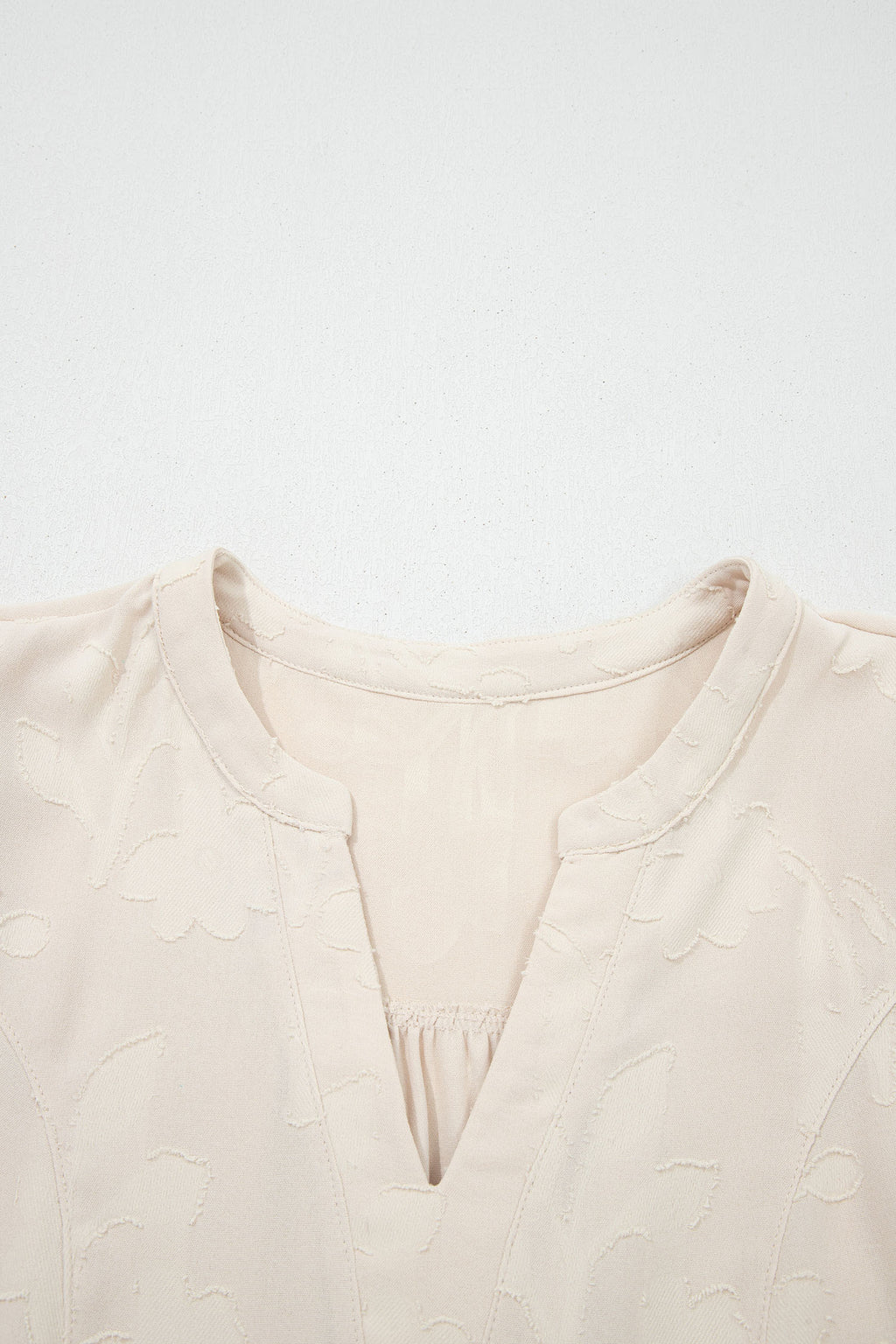 Women's Parchment Jacquard Tiered Mini Dress with Notched Neck at LivelyLooks