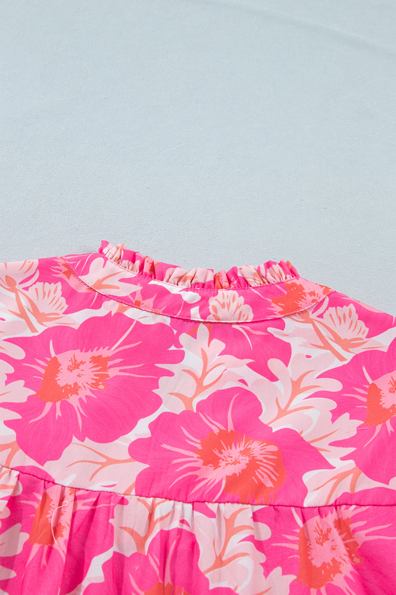 Women's Yellow Short Bubble Sleeve Summer Floral Blouse at LivelyLooks
