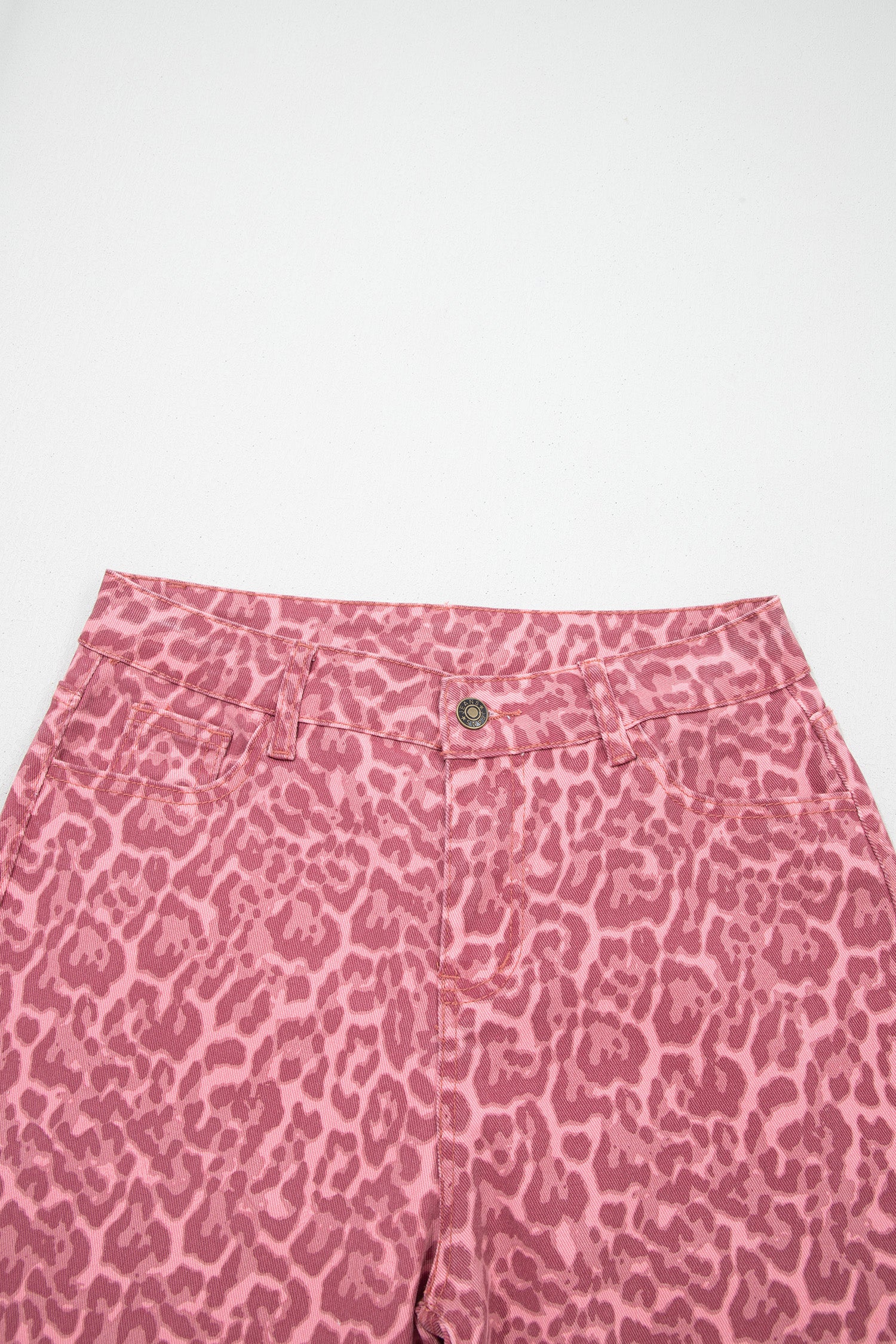 Leopard Print Wide Leg High Waist Jeans | Brown, Grey, Blue & Pink