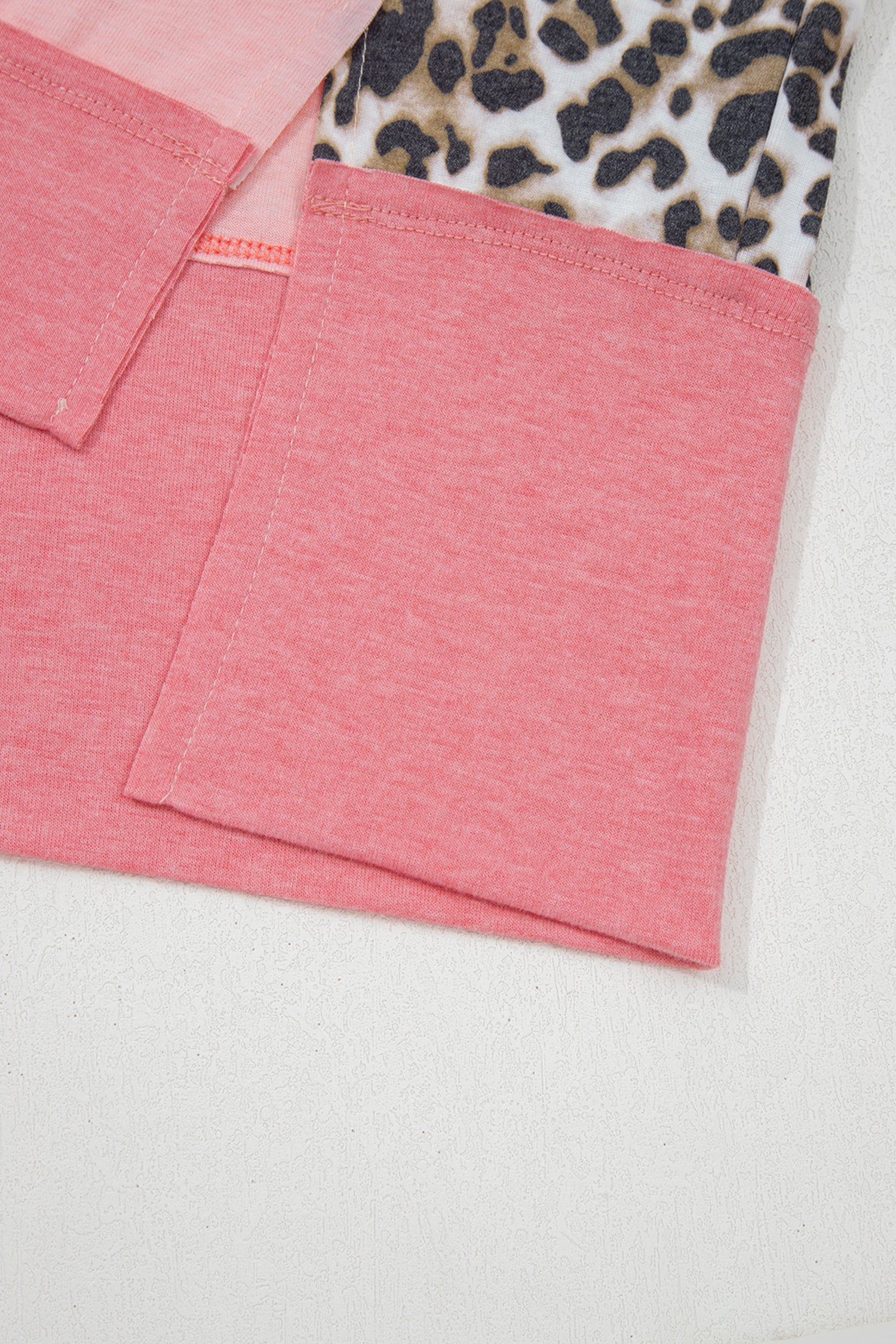 Leopard Colourblock Patchwork Dolman Sleeve Baggy Sweatshirt | Pink & Grey