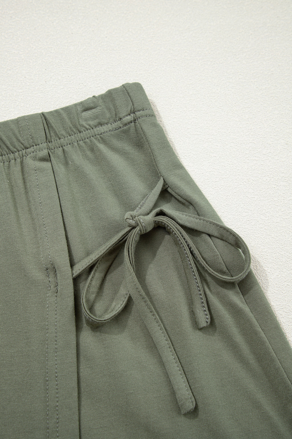 Oversized Tee & Tie Wrap Mini Skort 2pcs Set | Black & Laurel Green