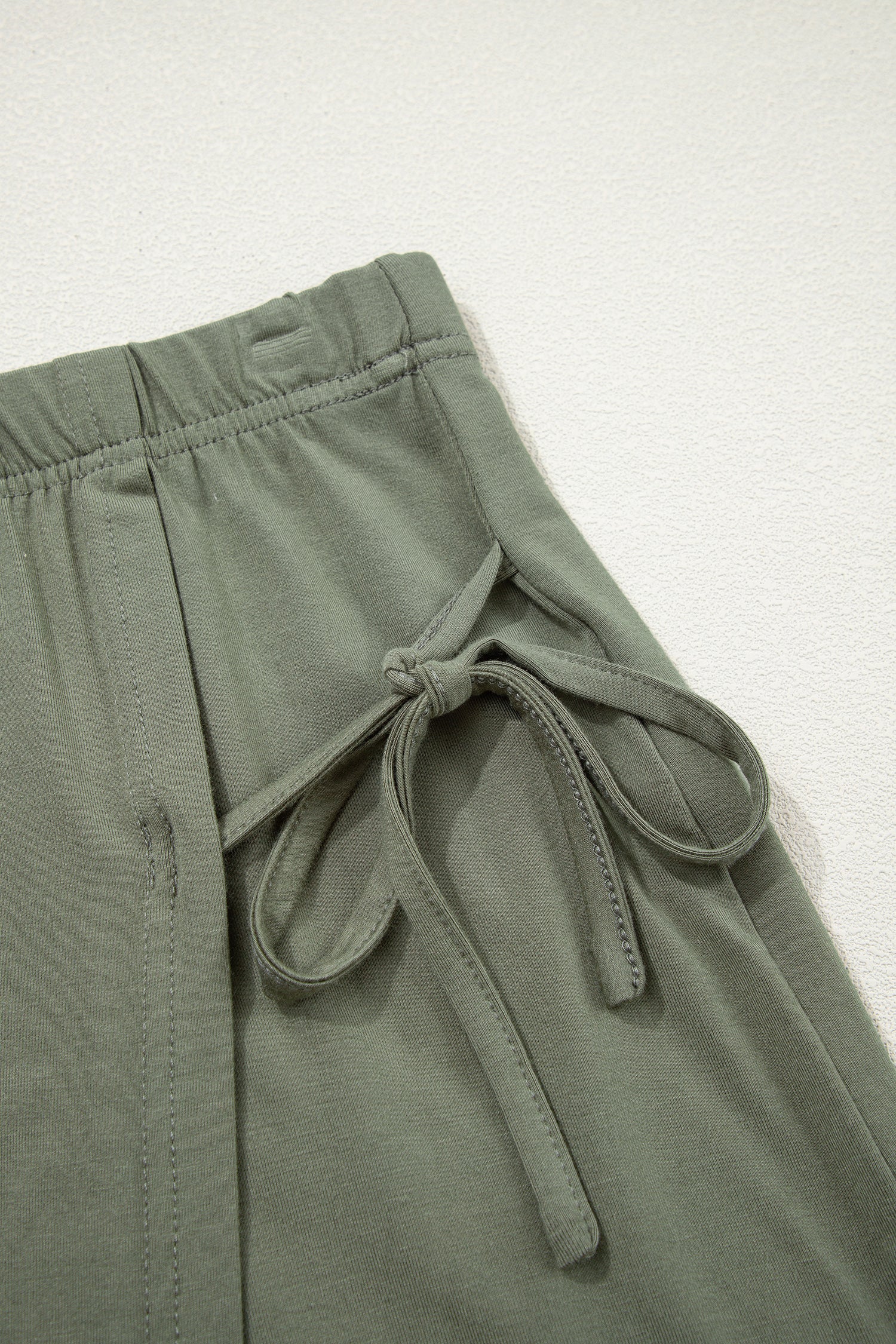 Oversized Tee & Tie Wrap Mini Skort 2pcs Set | Black & Laurel Green