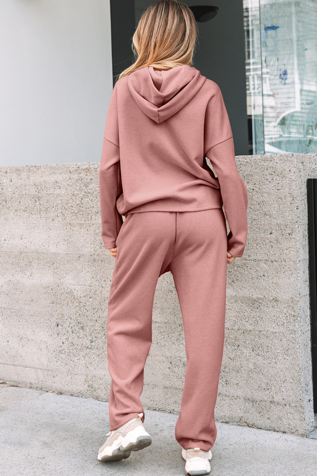 Leopard Drawstring Corduroy Co-ord Hoodie & High Waist Pants UK 8-22