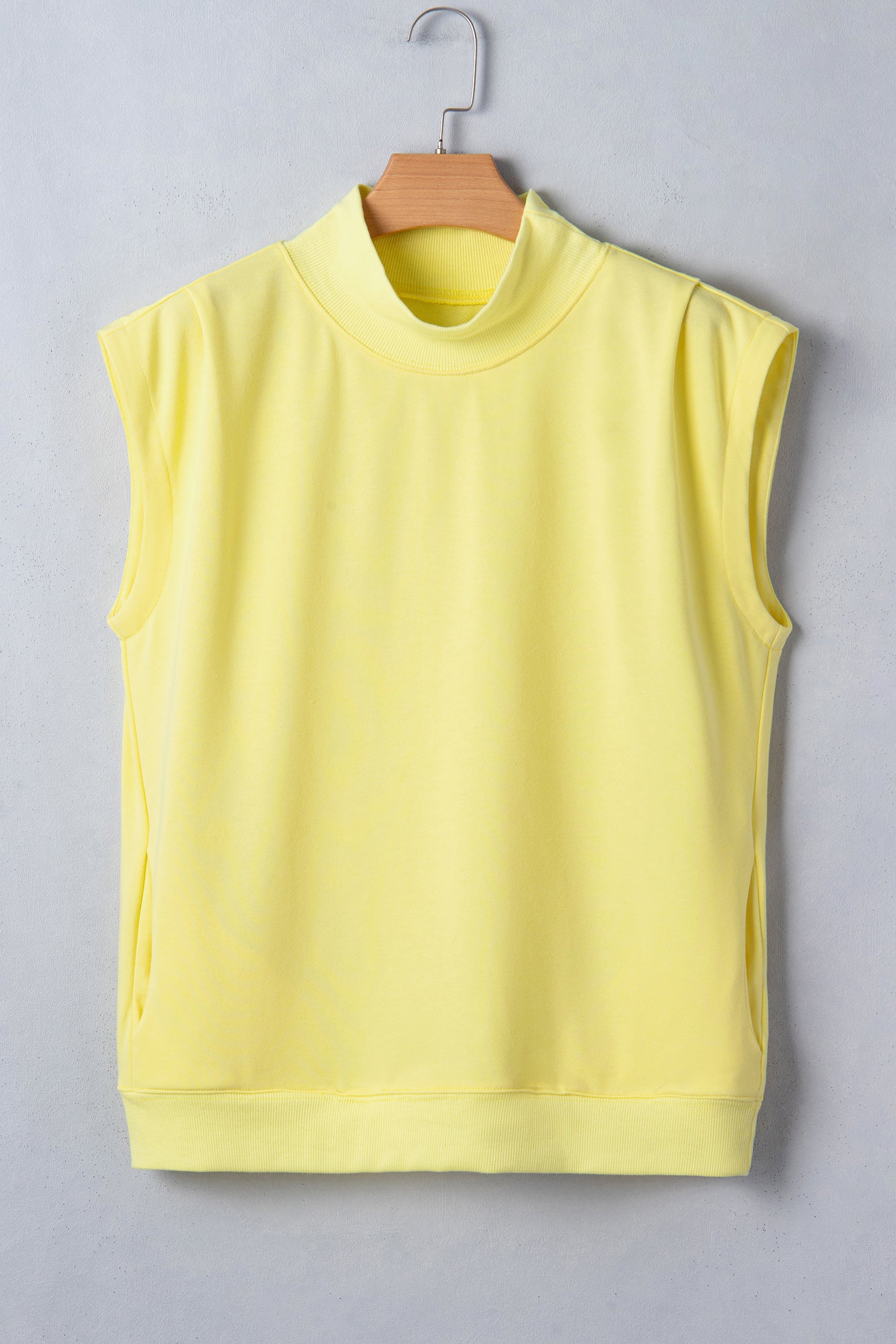 High Neck Cap Sleeve Loose Top White Pink Mint Green Grey Myosotis Orange Black S-XL