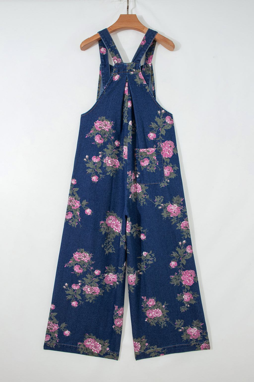 LivelyLooks Floral Print Pleated High Waist Wide Leg Denim Jumpsuit | S-XL women's fashion