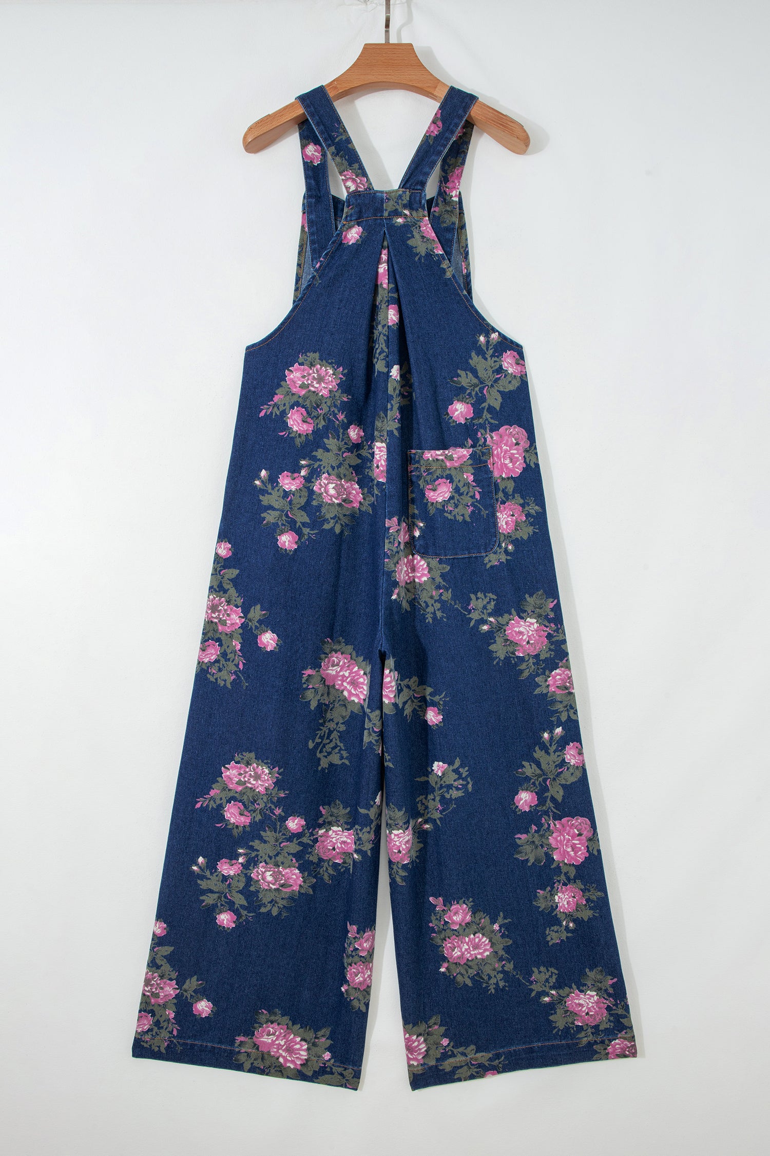 LivelyLooks Floral Print Pleated High Waist Wide Leg Denim Jumpsuit | S-XL women's fashion