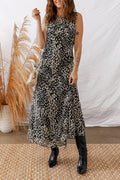 Black Printed Sleeveless Maxi Dress S-XL
