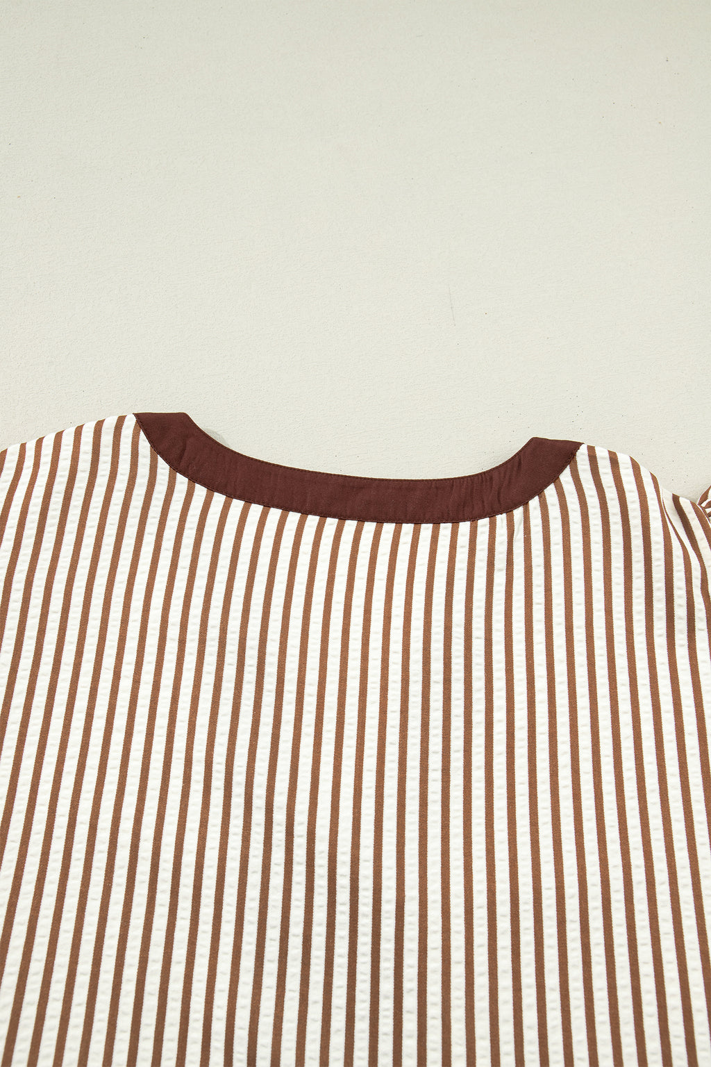 Black & Brown Stripe Plus Size Tiered Flutter Sleeve Maxi Dress