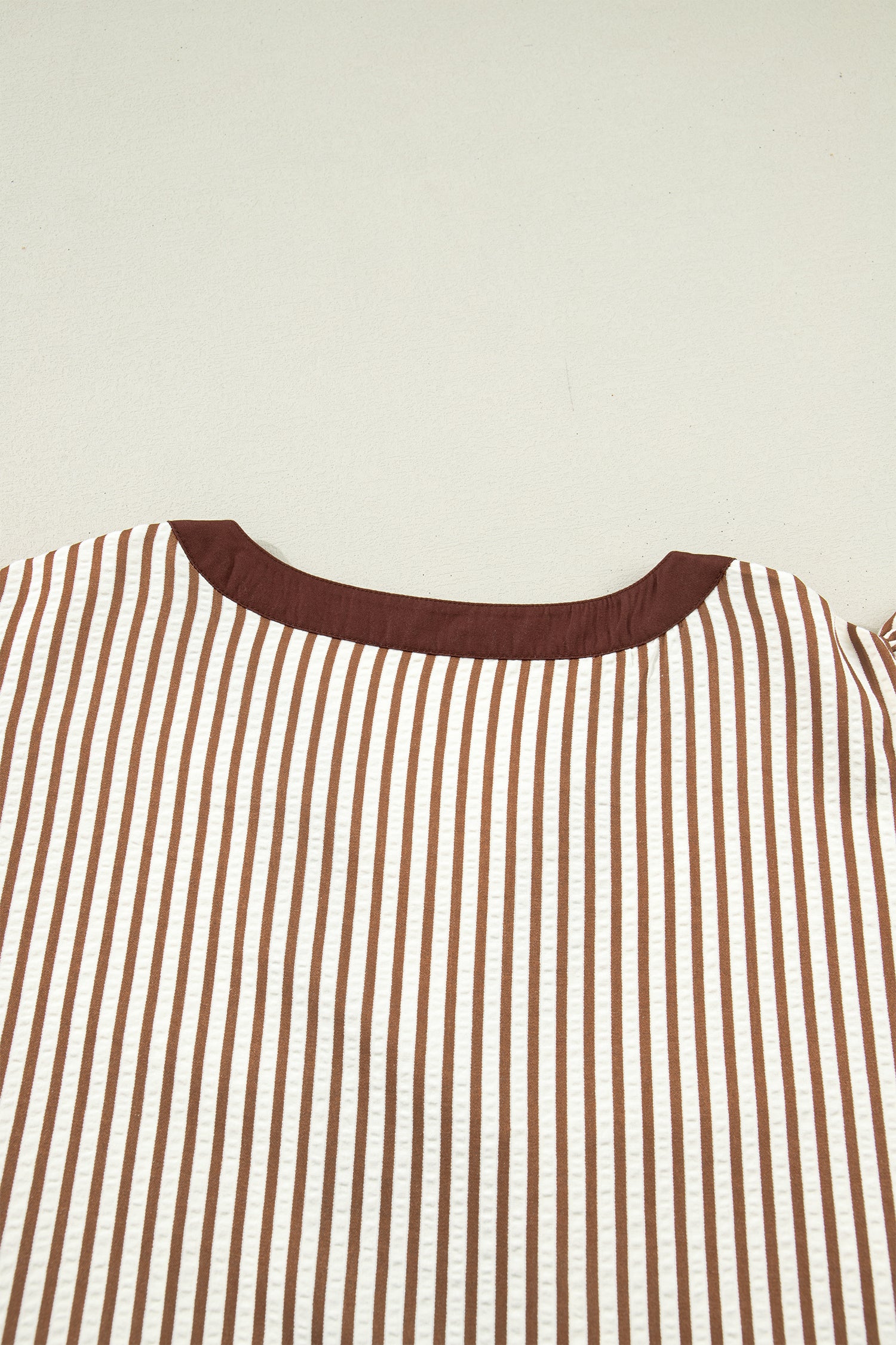 Black & Brown Stripe Plus Size Tiered Flutter Sleeve Maxi Dress