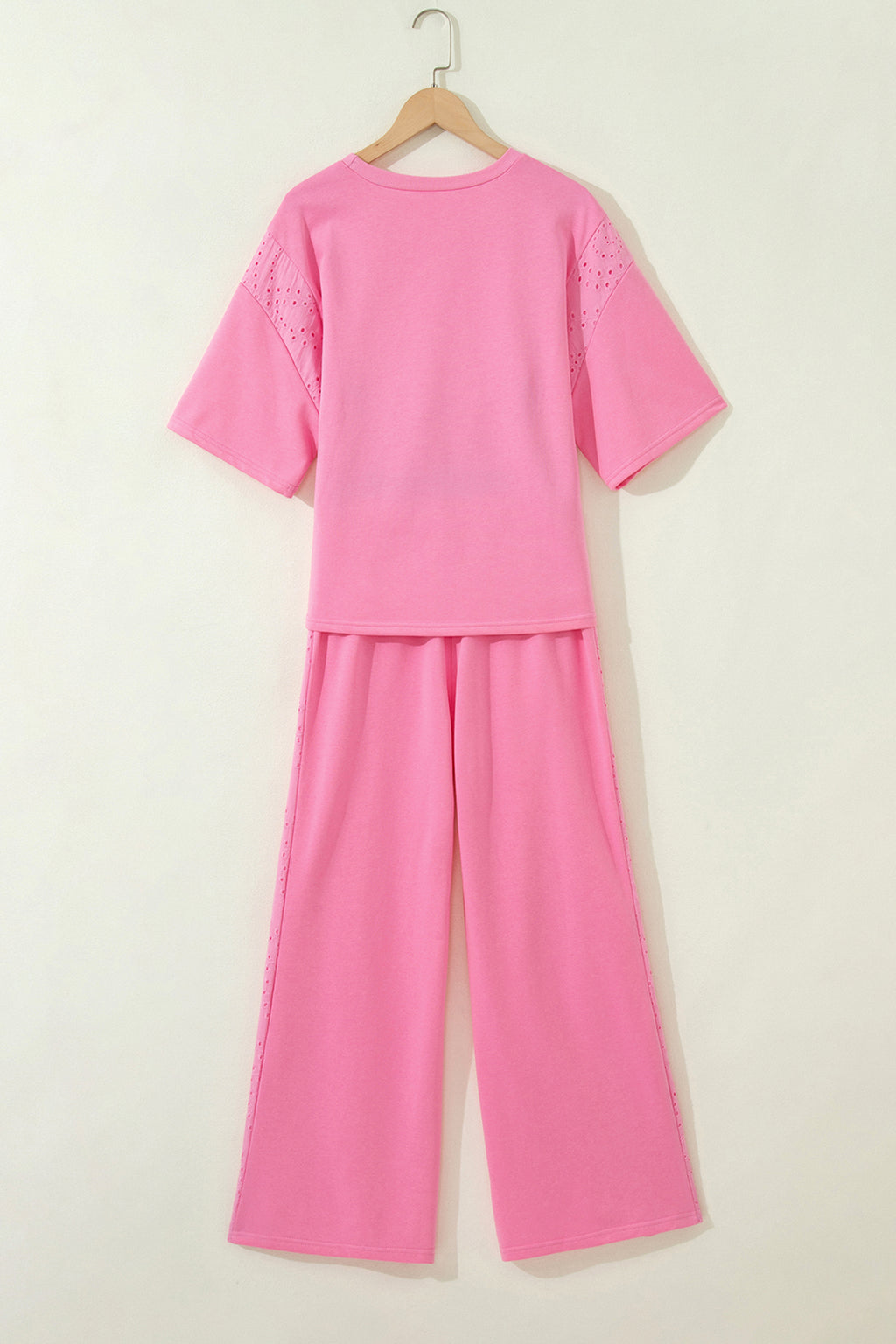 Lace Patchwork Half Sleeve Top & Wide Leg Trousers Set | 3 Colours | Sizes 8-22