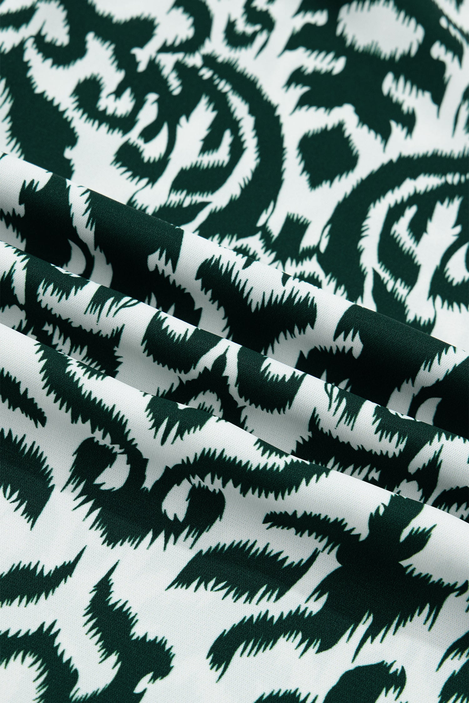 Shop Green Damask Print Ruffled Color Block Detail Half Sleeve Blouse at LivelyLooks