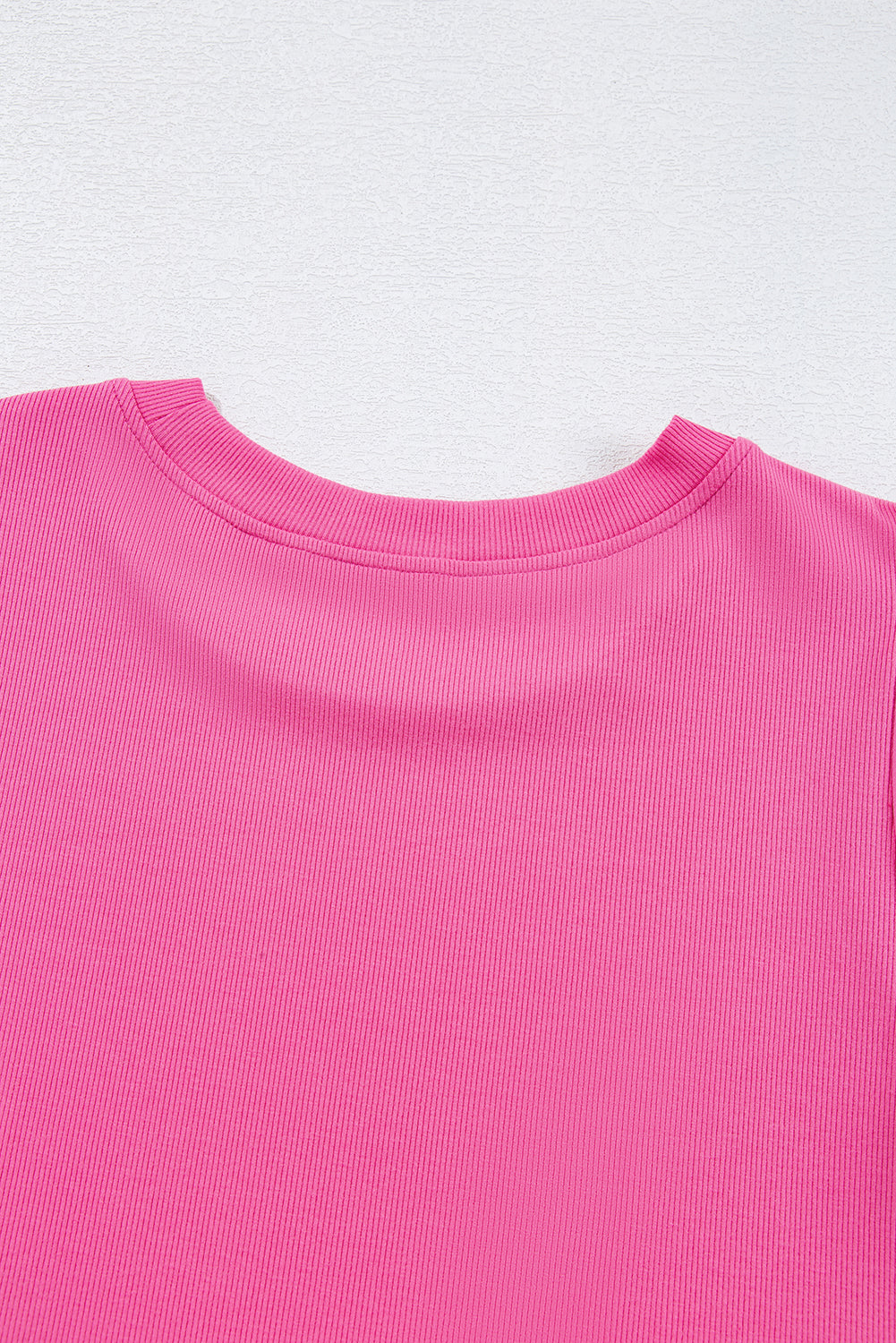 Ribbed Pearl Beaded Puff Sleeve Top