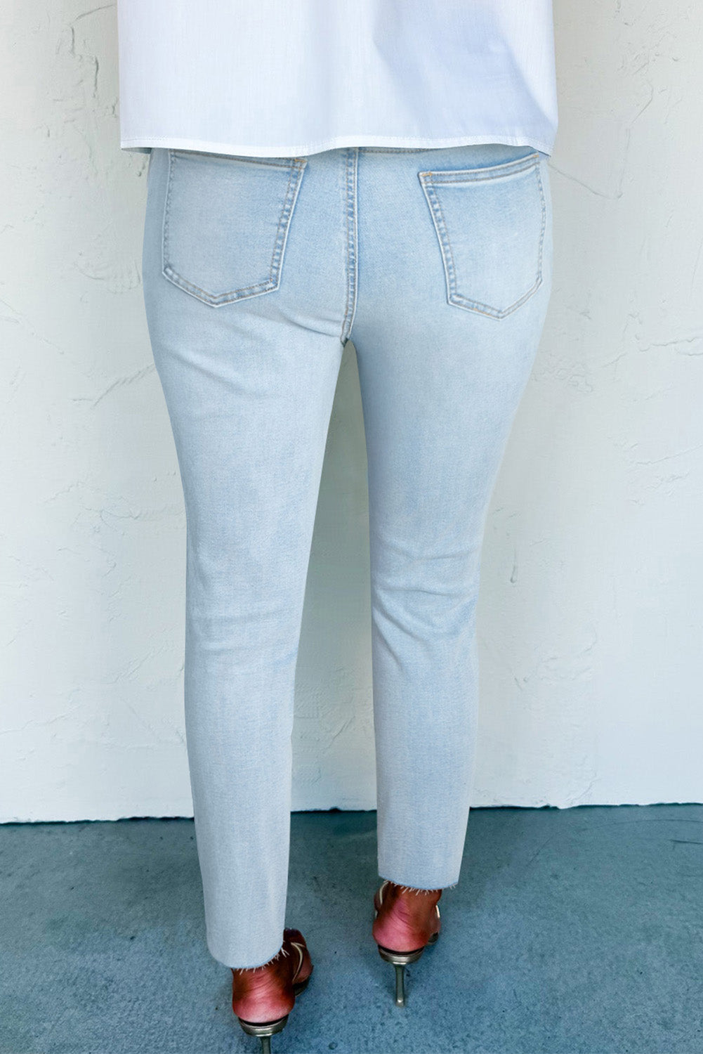 Women's Women's Mid Rise Skinny Jeans Ankle Length Distressed Denim Sizes 4-16 at LivelyLooks