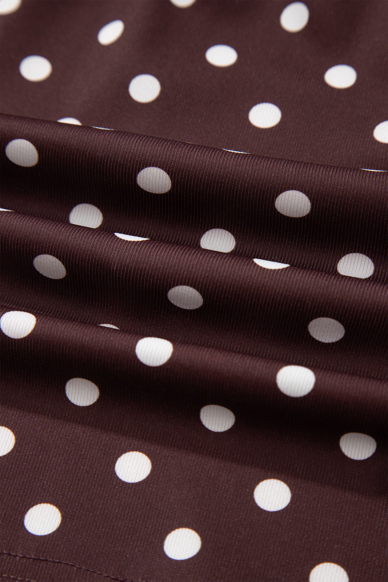 Polka Dot Halter Co-ord Short Set Drawstring Elastic Waist | Brown & Pink