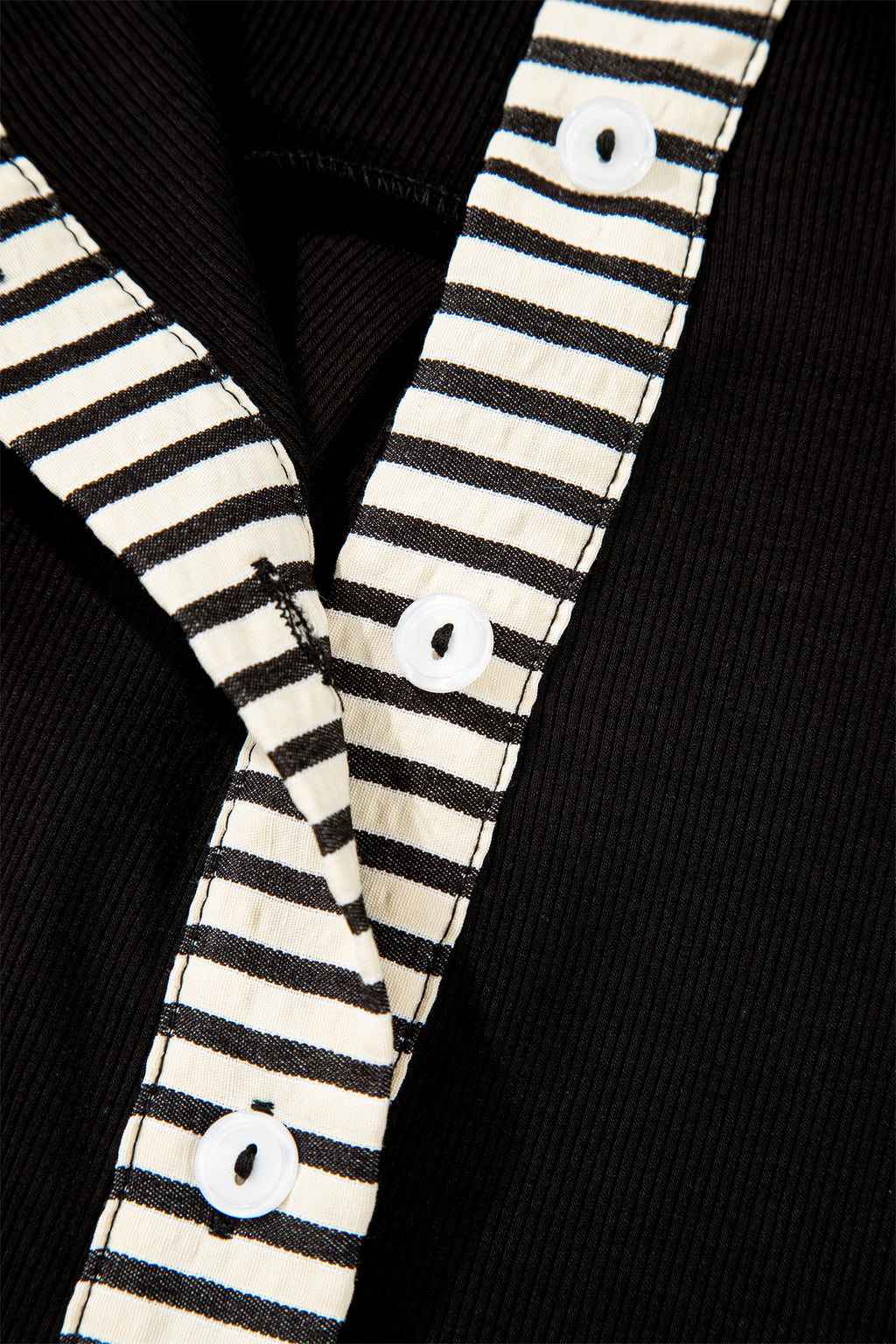 Black Stripe Polo Collar Half Button Tied Short Sleeve Mini Dress S-XL