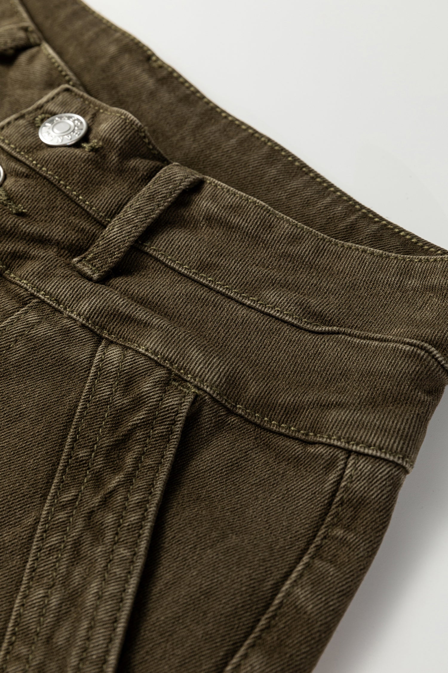 Women's Women's Loose Straight Jeans Double Waistband Jungle Green Sizes 4-16 at LivelyLooks