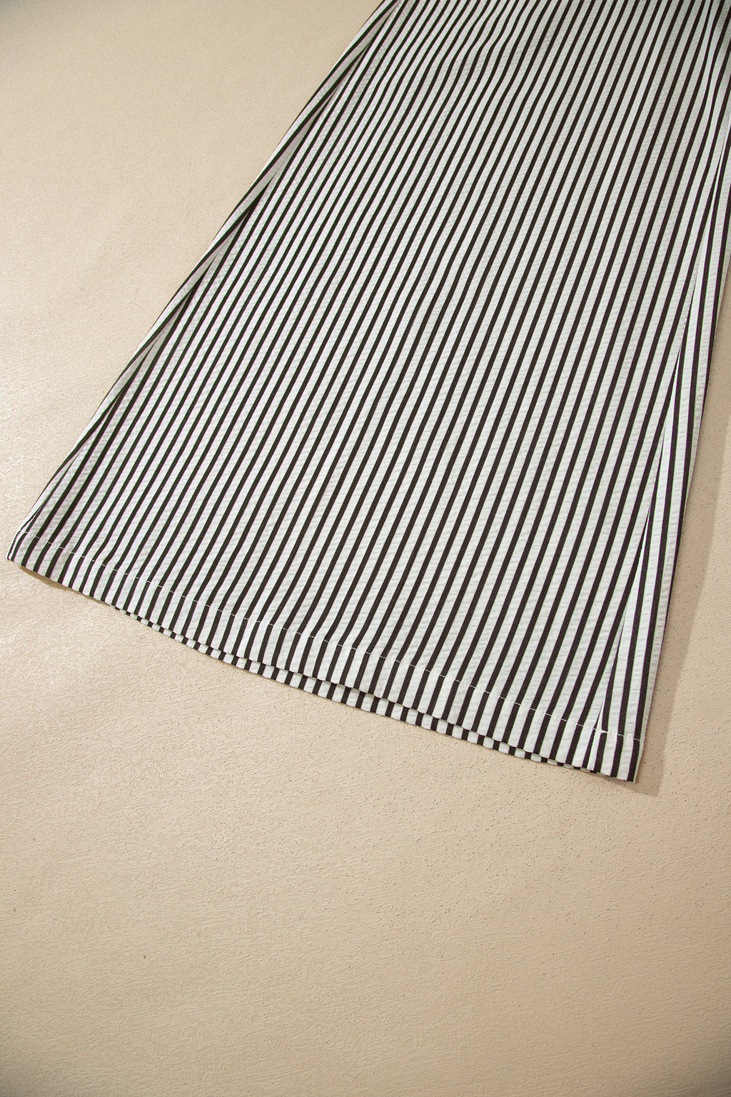 Black Stripe Elastic Waist Ultra Wide Leg Trousers | UK Sizes 8-18