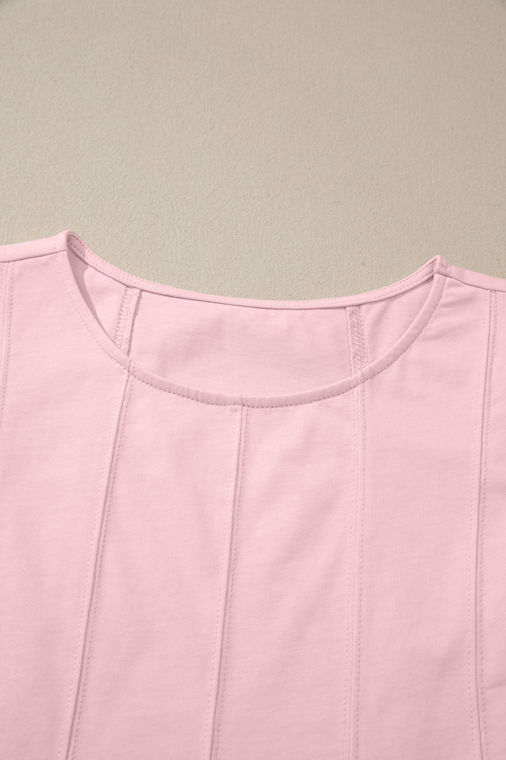Women's Stitched Detail Tank Top & Shorts Co-ord Set Pink Mist Blue S-XL